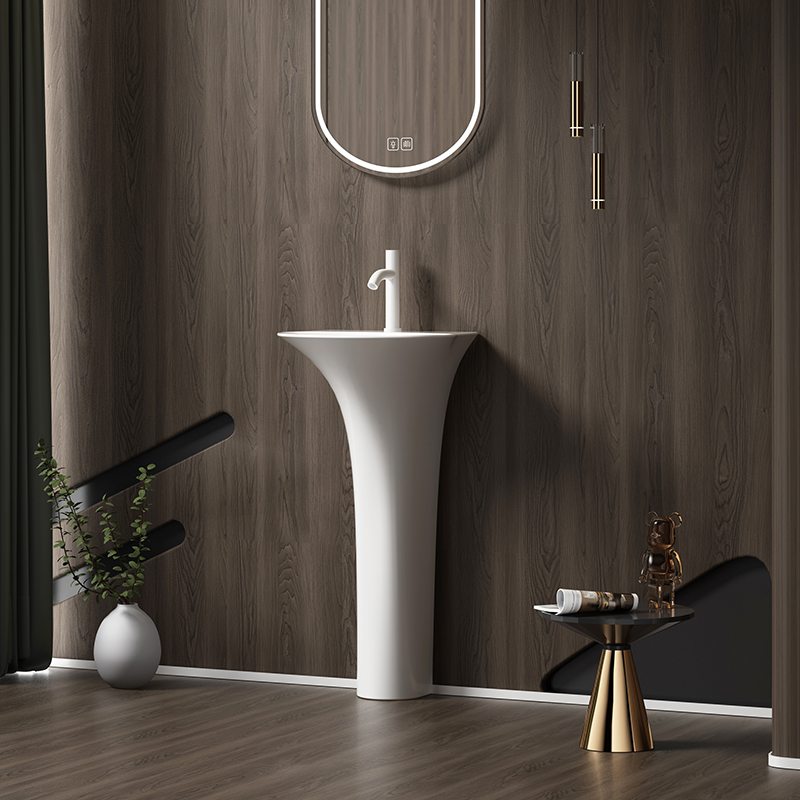 Ceramic Pedestal Basin Freestanding Sink Customizable Color Custom Box For Bulk Wholesale