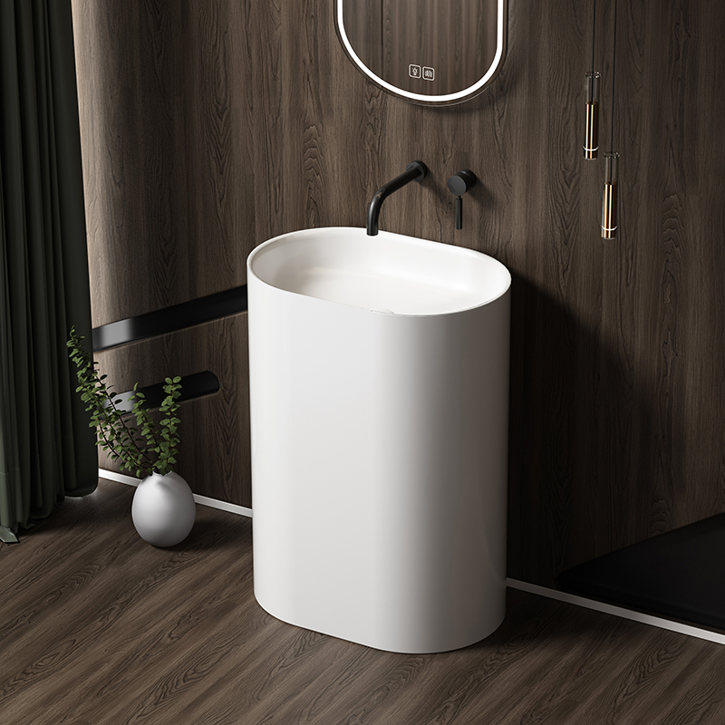 Budget Friendly Ceramic Pedestal Sink Freestanding OEM ODM Custom Packaging Project Use