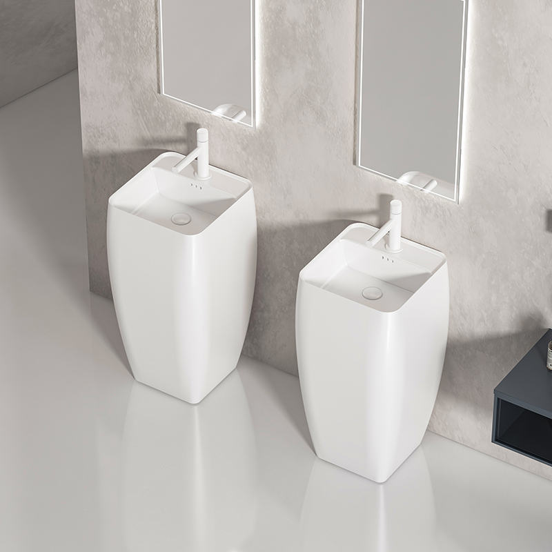 Freestanding Ceramic Pedestal Basin OEM Service Custom Color Custom Packaging Hotel Wholesale