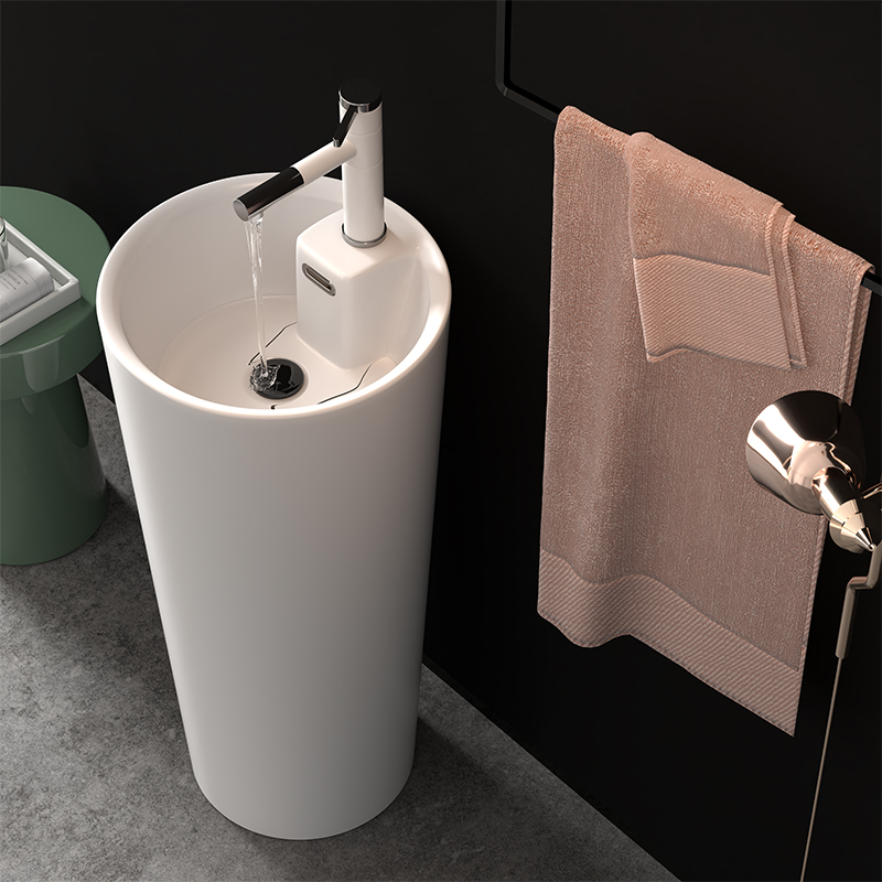 Deep Basin Ceramic Pedestal Sink Freestanding Frost Proof Custom Color Custom Packaging Wholesale