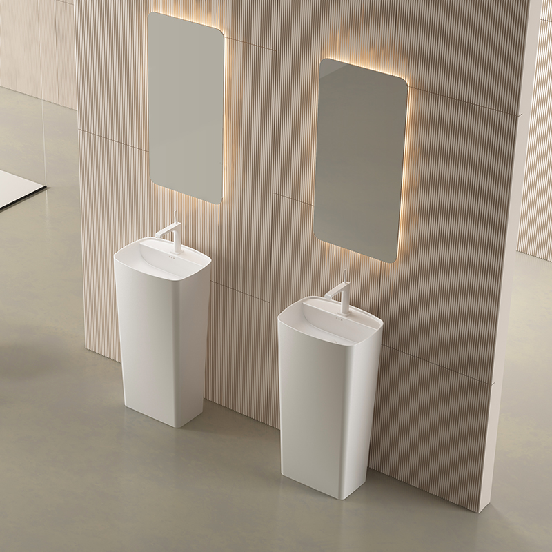 European Style Ceramic Pedestal Sink Floor Standing Wash Basin Custom Color Box For Villa Bathroom Supply