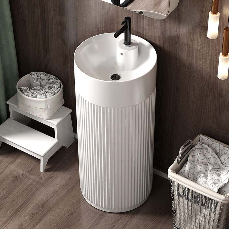 Classic Pedestal Basin Ceramic Floor Mounted Hand Wash Sink Custom Color Box For Restroom Renovation Fixtures