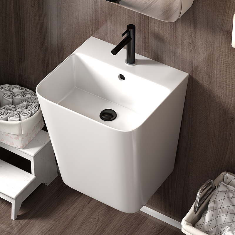 Compact Wall Mounted Ceramic Wash Basin Non Porous Smooth Glaze Anti Fouling Coating Factory Direct OEM ODM Custom Logo Support Small Custom Orders For Apartment Renovation Projects