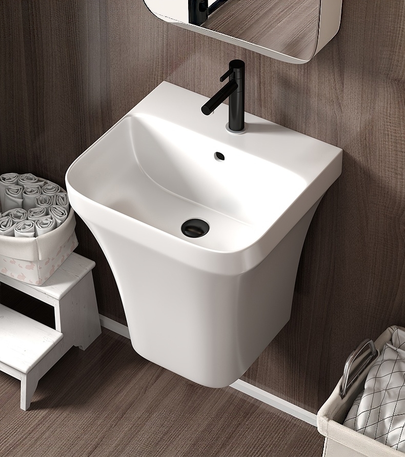Contemporary Floating Ceramic Wash Basin Non Porous High Temp Glaze Stain Resistant Factory Direct OEM ODM Custom Packaging Support Small Custom Orders For Hotel Renovation