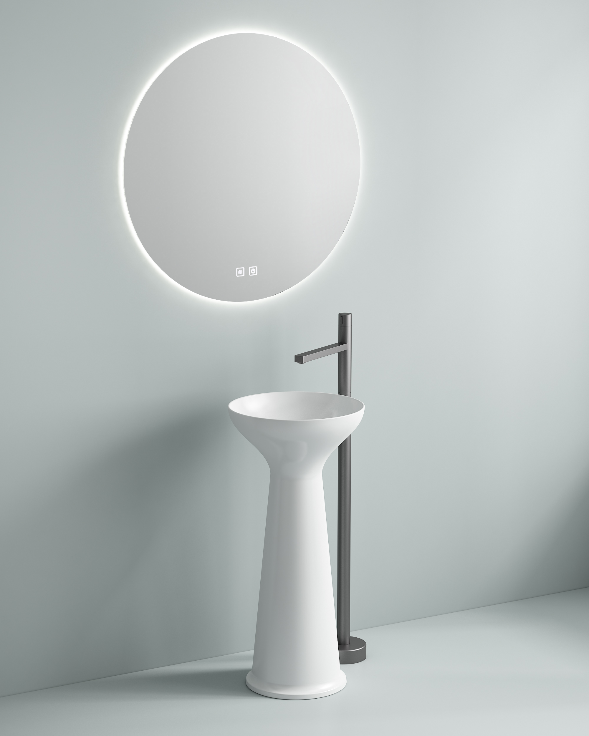  Ceramic Pedestal Basin Freestanding Sink Frost Resistant OEM ODM Custom Color Custom Packaging For Hotel Project