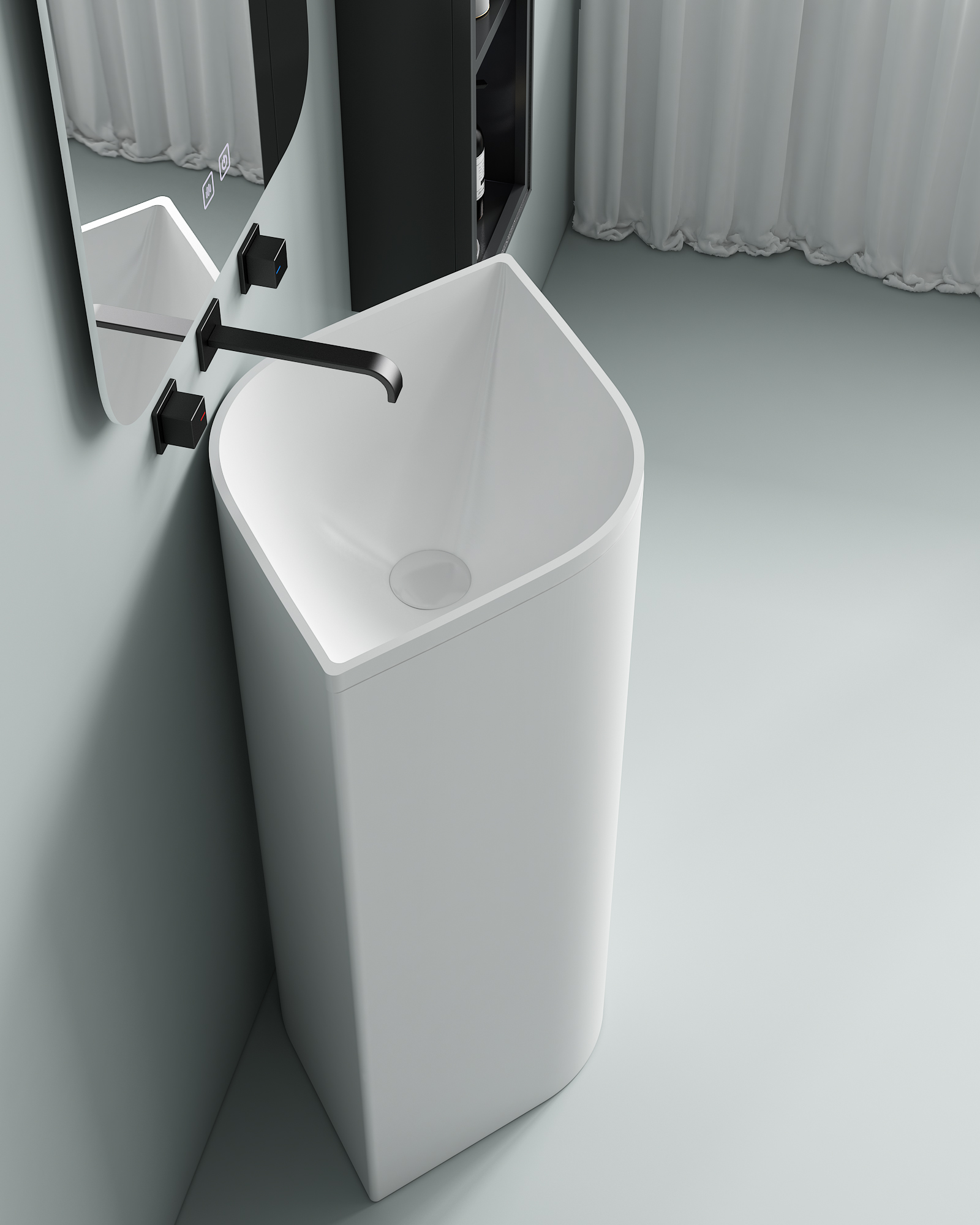  Medium Ceramic Pedestal Basin Frost Resistant Custom Glaze Bulk Order Custom Box For Renovation