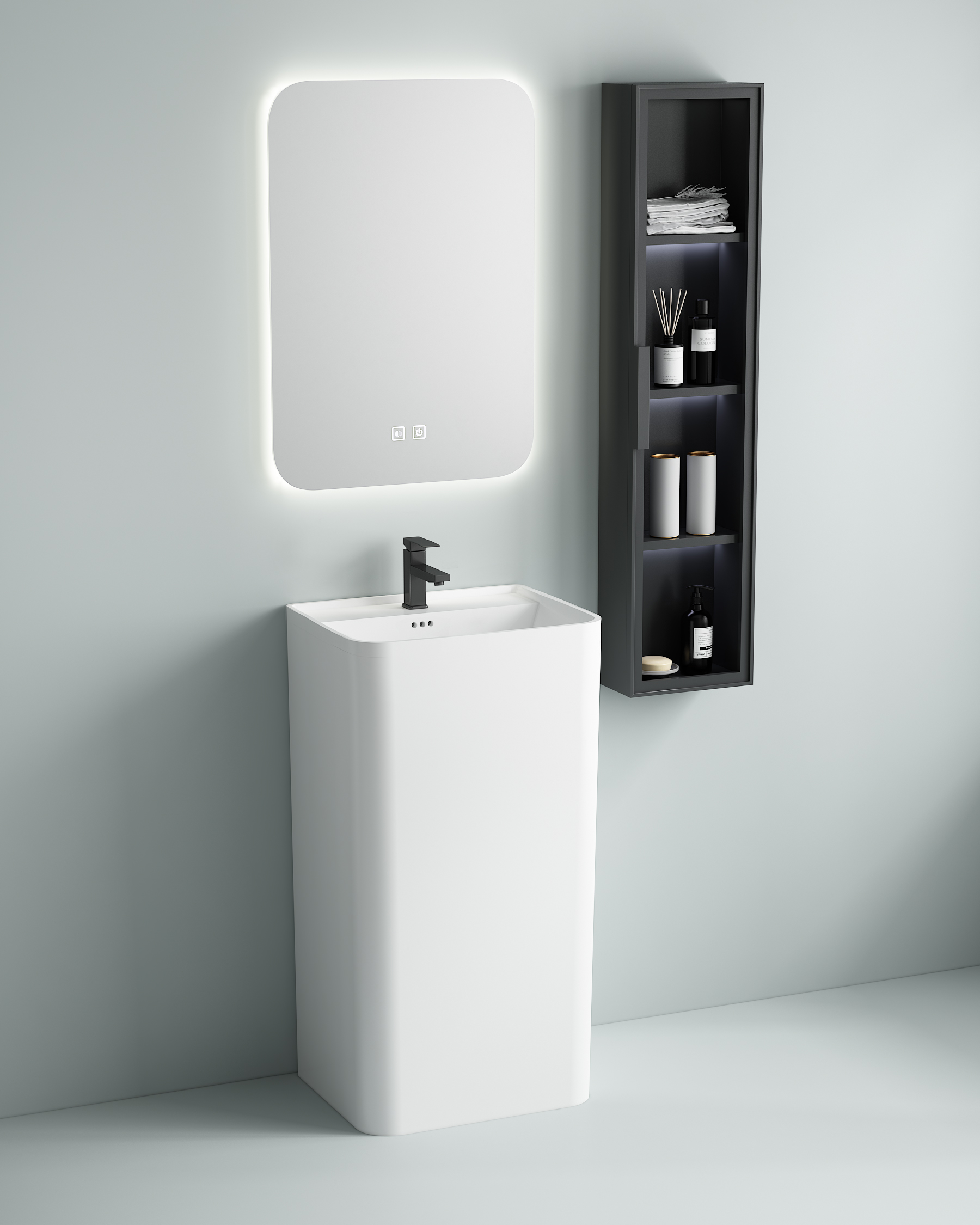 Deep Bowl Ceramic Pedestal Sink Freestanding OEM ODM Custom Color Custom Packaging For Hotel