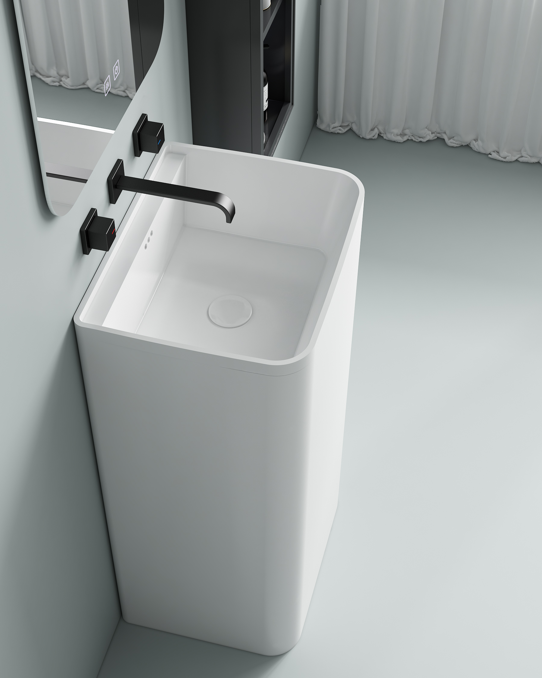 Smooth Glaze Ceramic Pedestal Basin Frost Proof Custom Glaze Bulk Wholesale Custom Logo Packaging