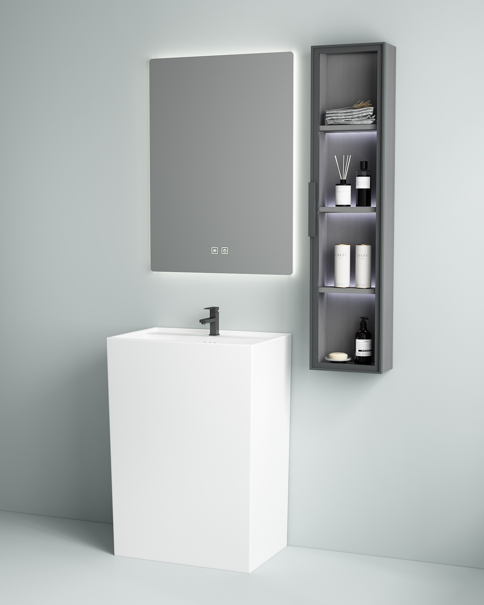 Ceramic Pedestal Basin Freestanding Wash Sink Custom Color Custom Packaging Heavy Duty For Cold Climate