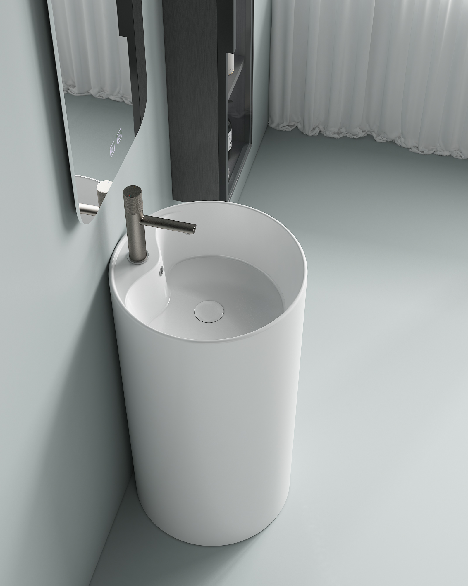 Heavy Duty Ceramic Pedestal Sink Frost Resistant Custom Color Custom Logo Packaging Bulk Shipment