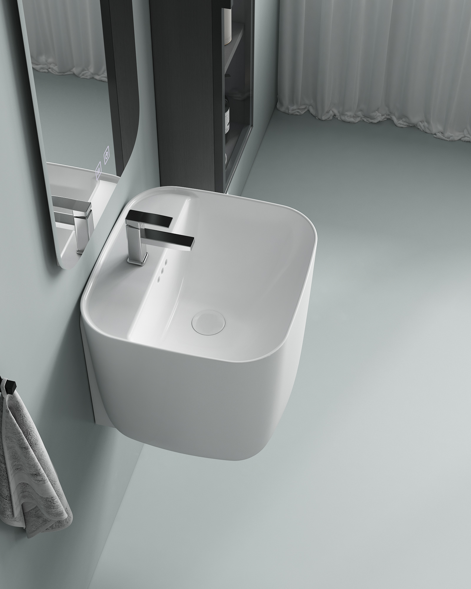 Space Saving Floating Ceramic Wash Basin Non Porous Anti Stain Glaze Smooth Coating Factory Direct OEM ODM Custom Logo Support Small Custom Orders For Rental House Projects