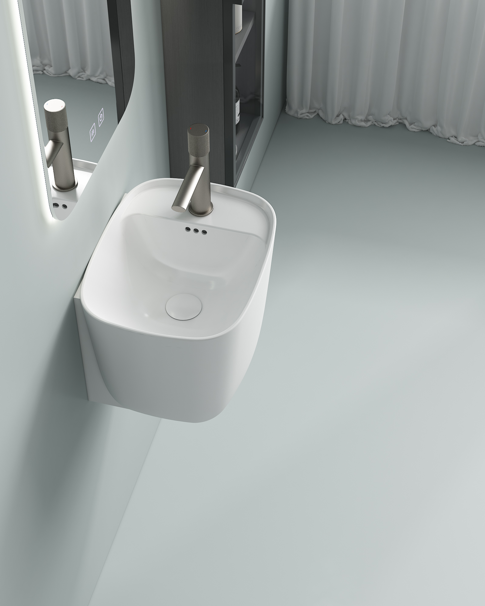 Modern Slim Wall Hung Ceramic Wash Basin High Temperature Vitreous Glaze Stain Resistant Factory Direct Large Stock Custom Sample Support Small Custom Orders For Small Hotel Bathroom Projects