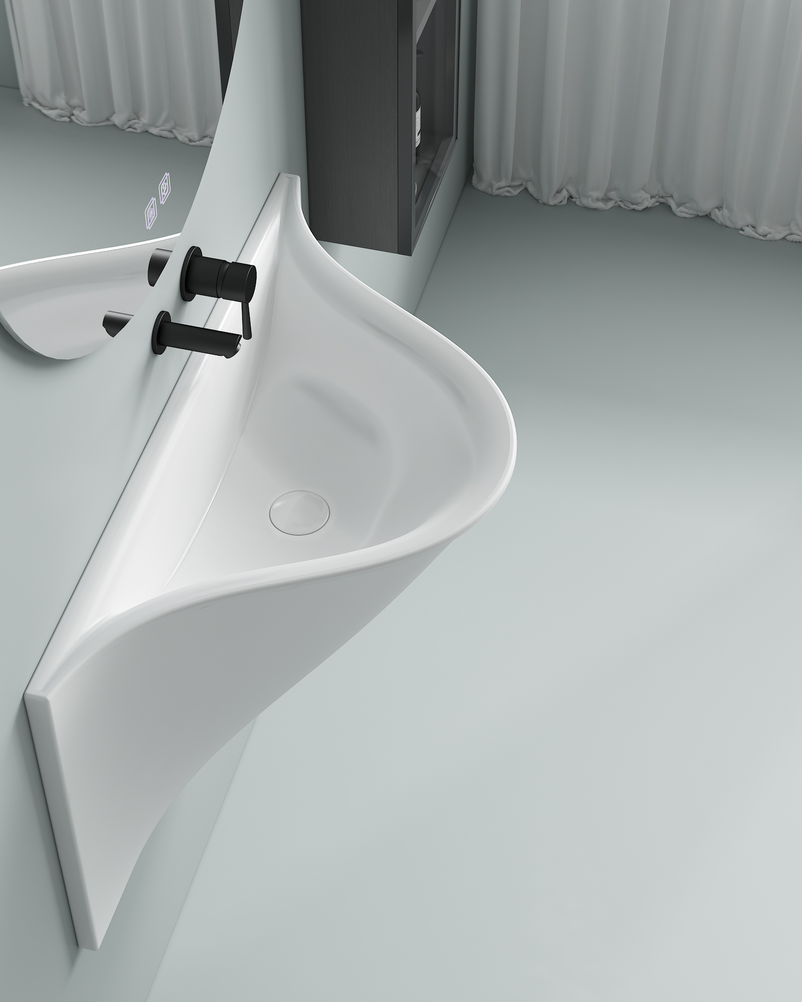 Single Bowl Wall Hung Ceramic Wash Basin Non Porous Smooth Glaze Anti Stain Factory Direct OEM ODM Custom Logo Support Small Custom Orders For Public Bathroom Construction Projects