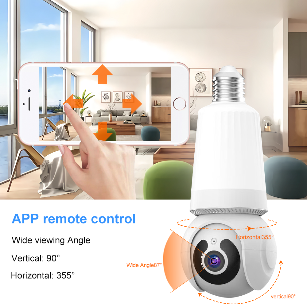 Home - Use V380 Lighting Bulb Camera: Socket - Integrated, Wi - Fi Enabled PTZ with HD Night Vision and Mobile - Linked Remote Surveillance