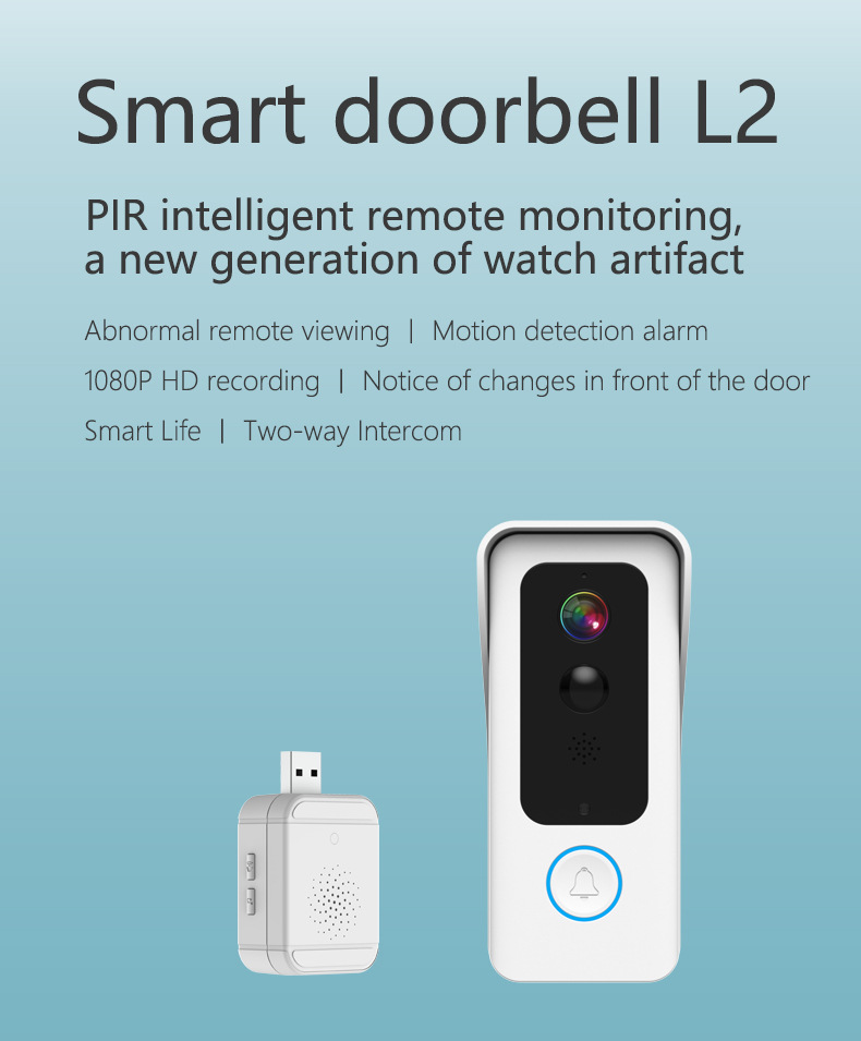 1080P WiFi Smart Doorbell Camera PIR Motion Two Way Audio Wireless visual doorbell, waterproof