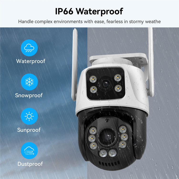 ICsee 6MP Dual Lens PTZ Camera: 4K Ultra HD, WiFi 6 & IP66 Waterproof – Auto Human Tracking, 50m Night Vision for Outdoor Security – Shop Now
