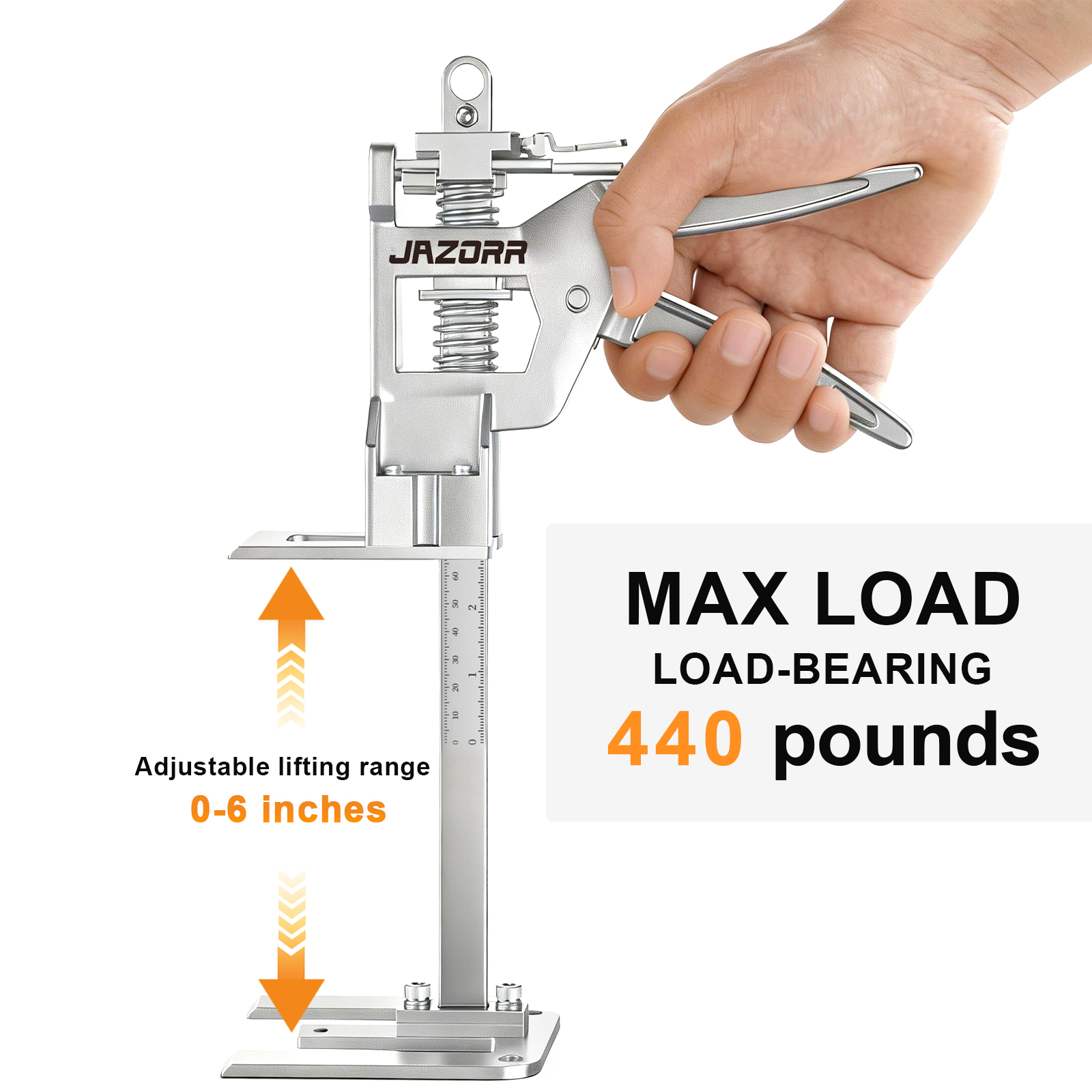 2Pcs Metal Labor Saving Arm Jack,Load-Bearing 440 lb Multi-Function Height Adjustment Lifting Device Arm Tool Lift Wall Tile Locator Door Panel Lifting Cabinet Jack Board Lifter 3