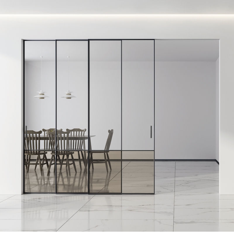 UD new model sliding door with three-way operation and push-pull function