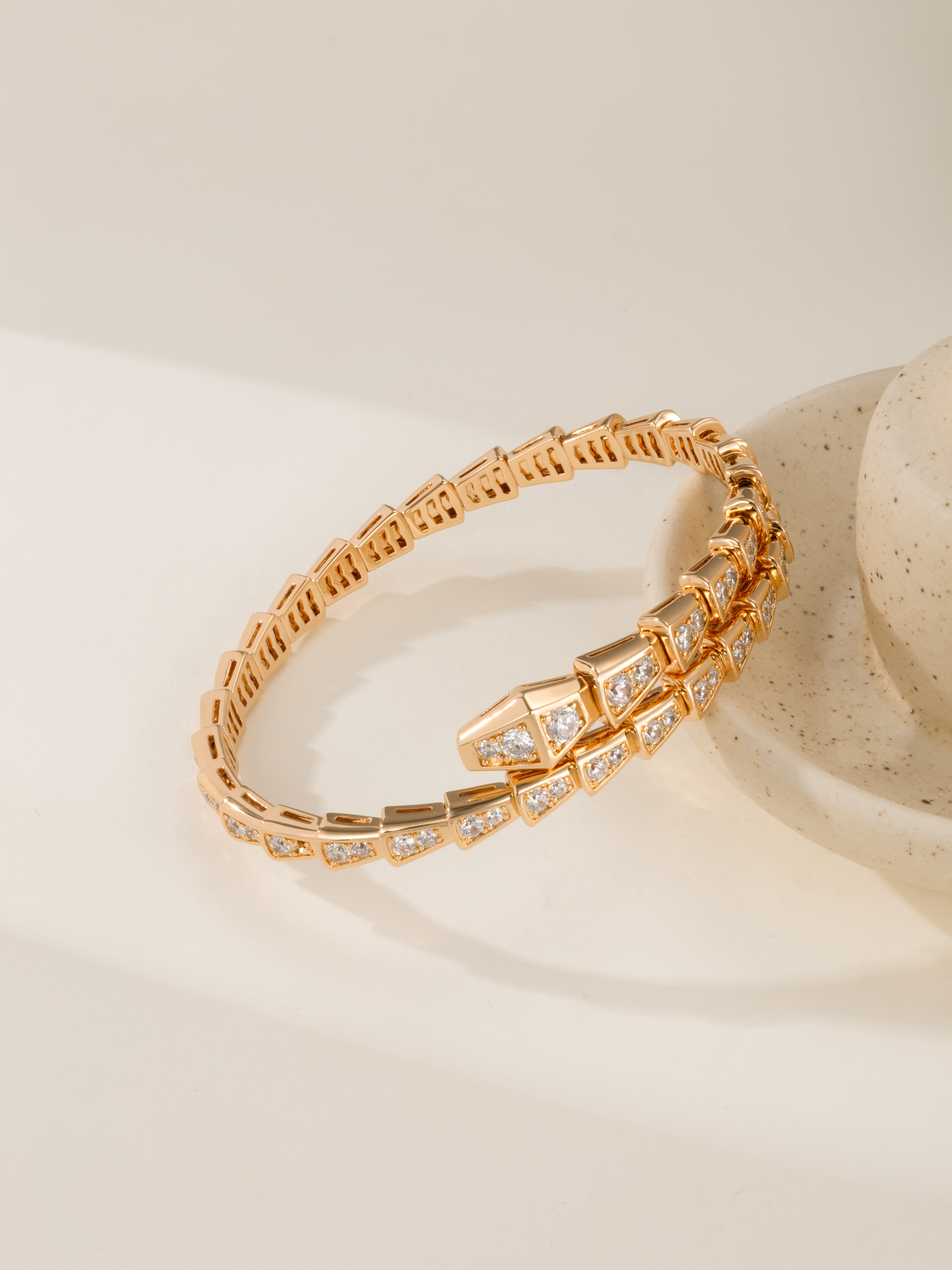 Bulgari Elastic Full Diamond Snake Bracelet