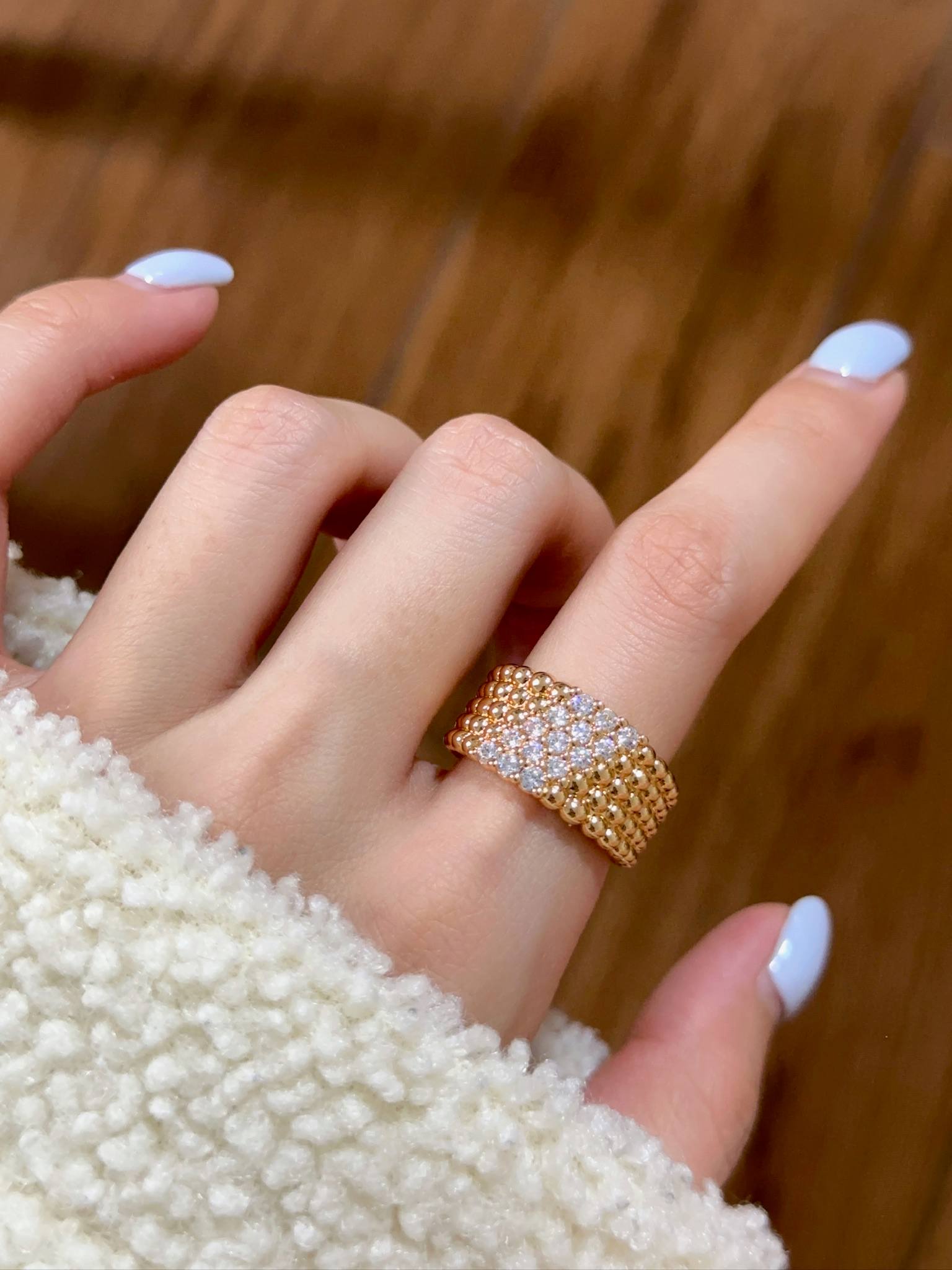 Perlee diamonds five row diamond ring