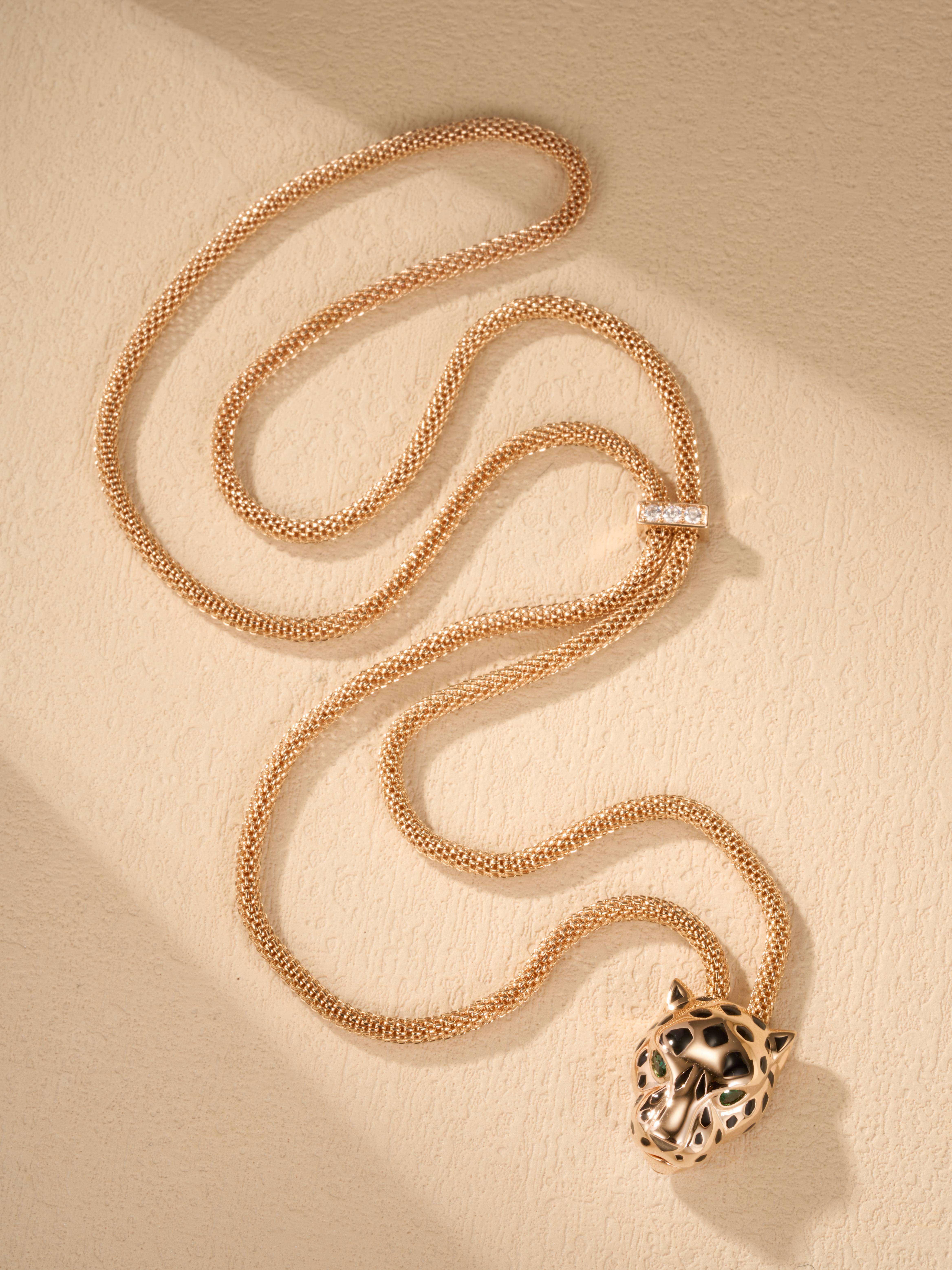  Leopard Diamond Free Long Necklace (70cm Chain)