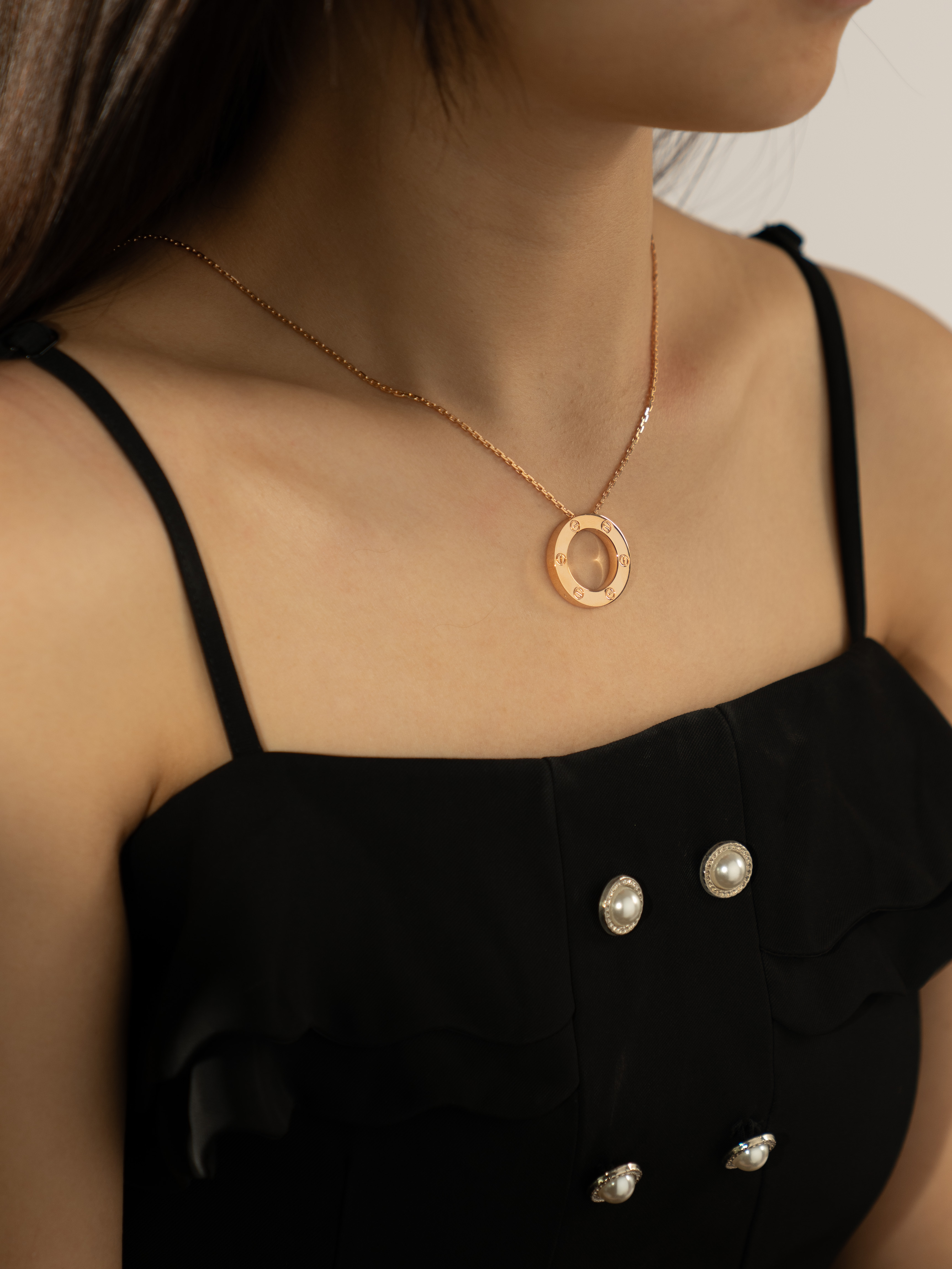 Love series diamond free pancake necklace