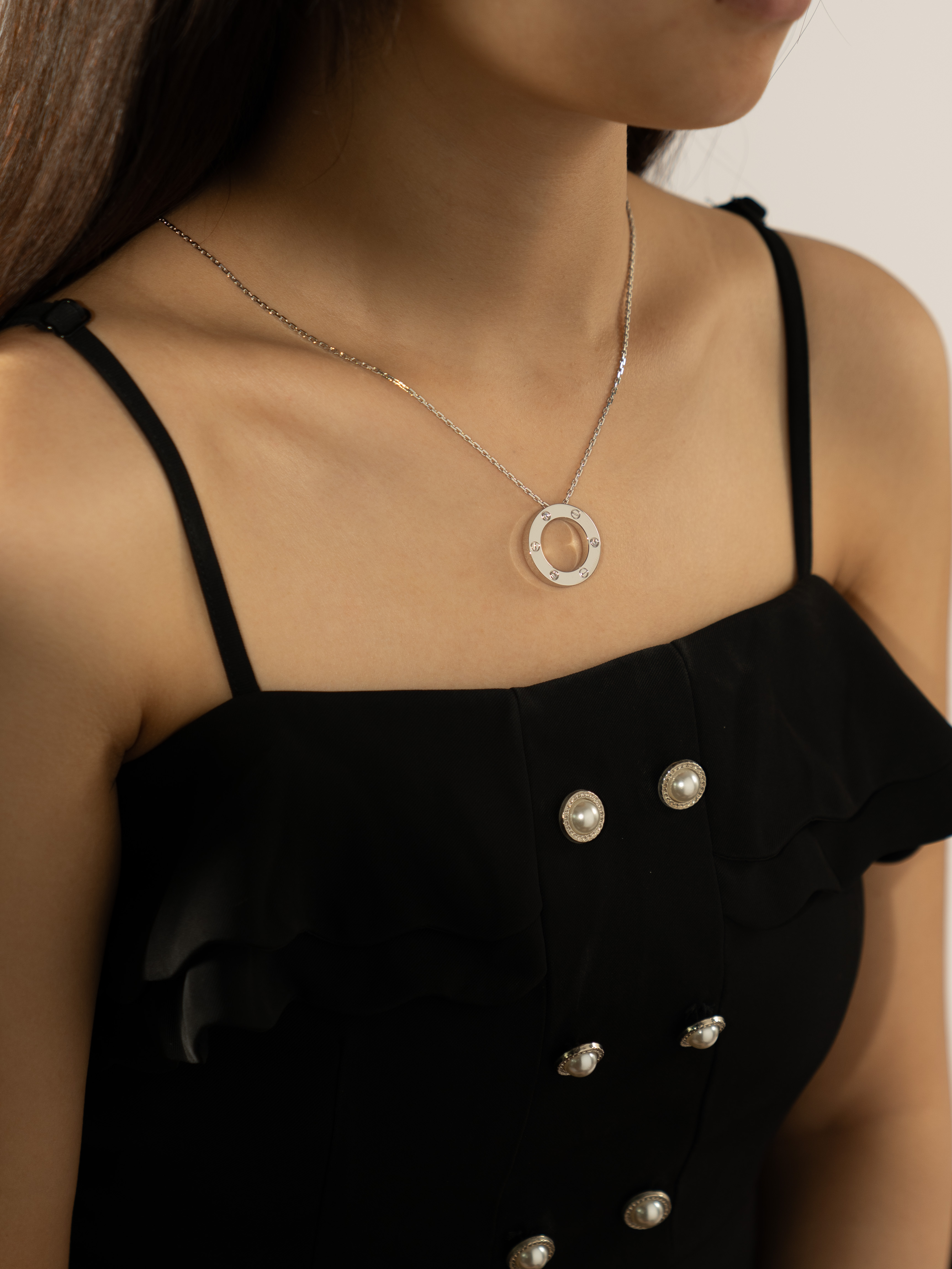 Love Series Three Diamond Pancake Necklace