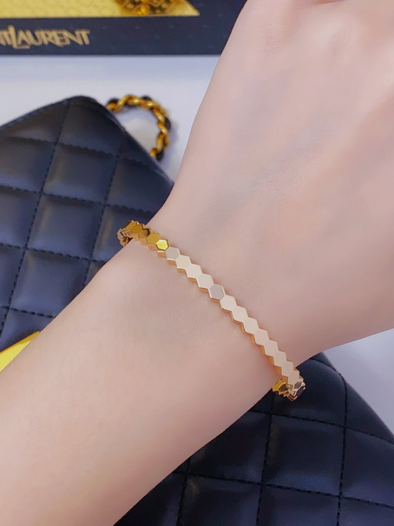 Honeycomb Diamond free Bracelet Size 16.5