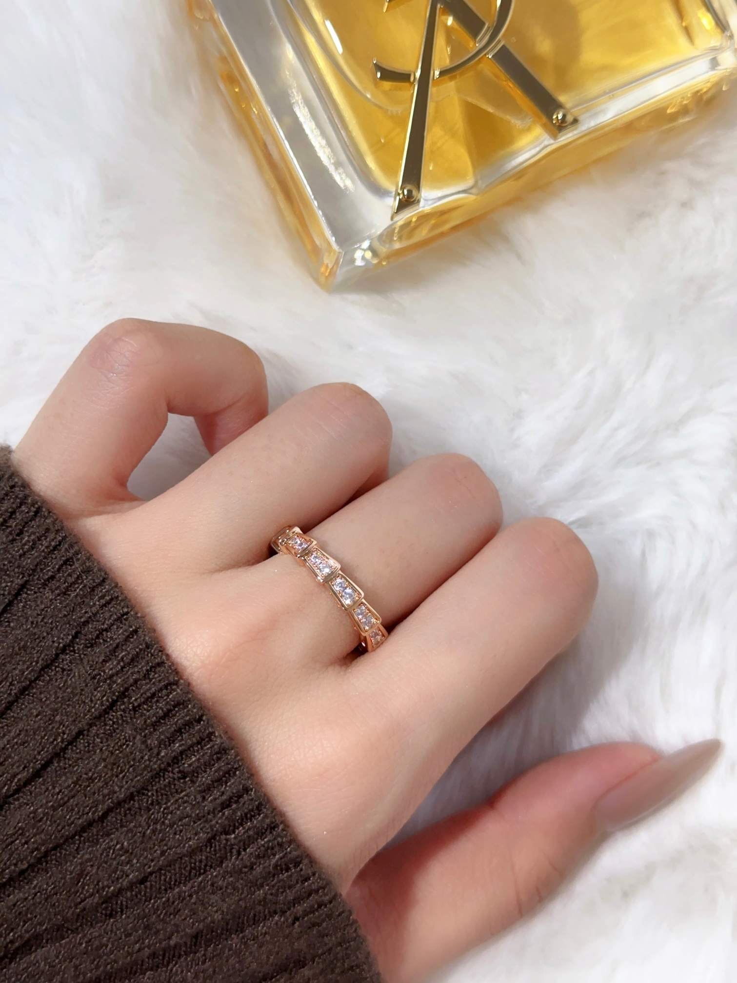 BV Narrow Edition Full Diamond Snake Ring