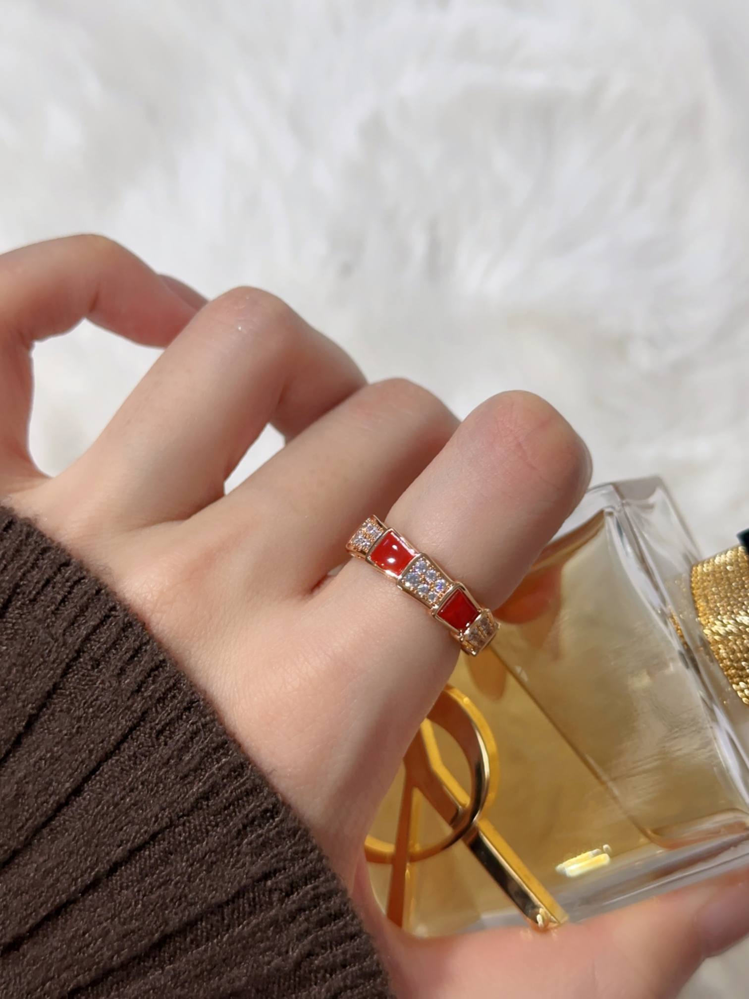 Wide diamond snake ring (Fritillaria)