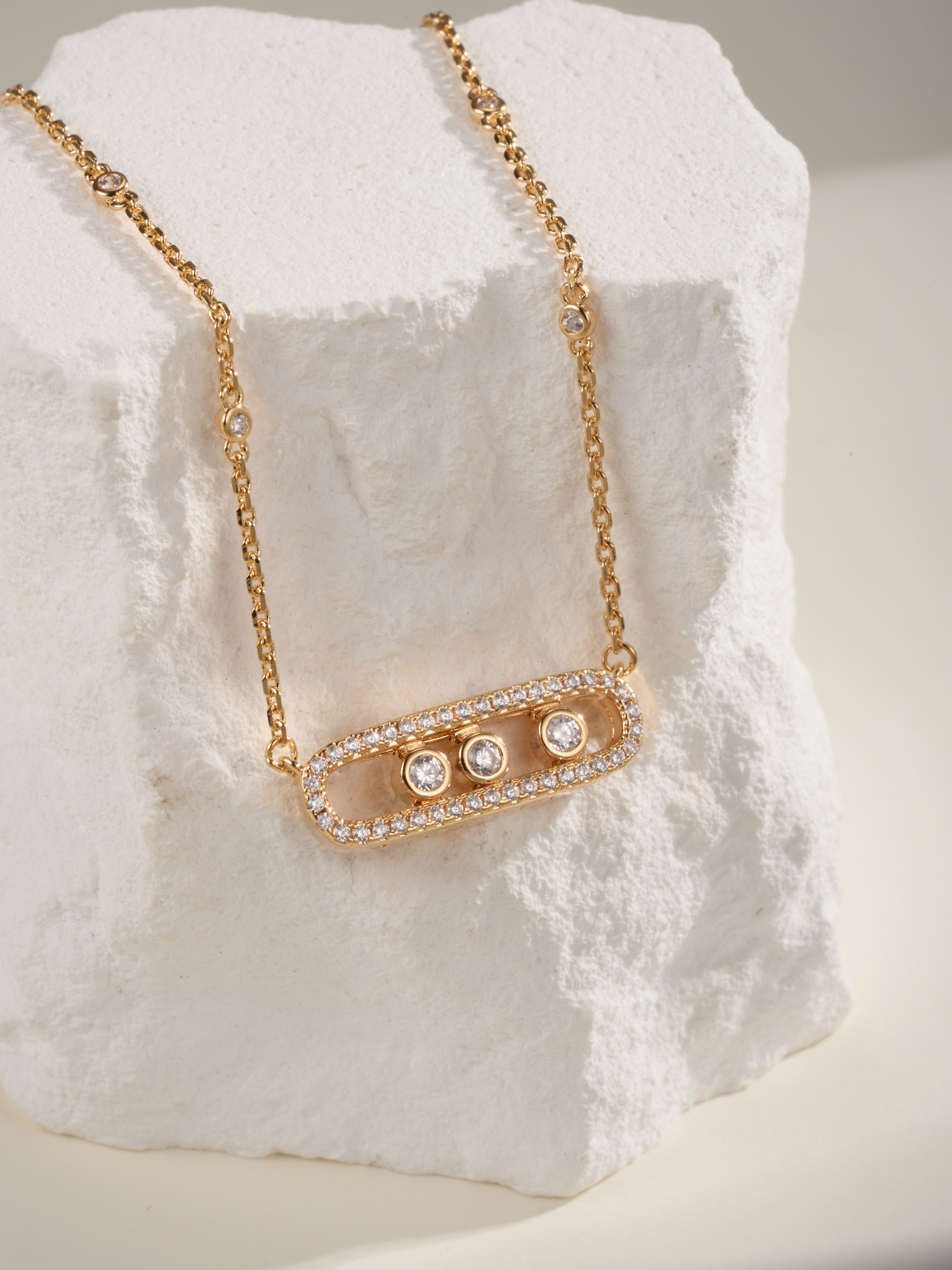 Messika Three Diamond Sliding Necklace