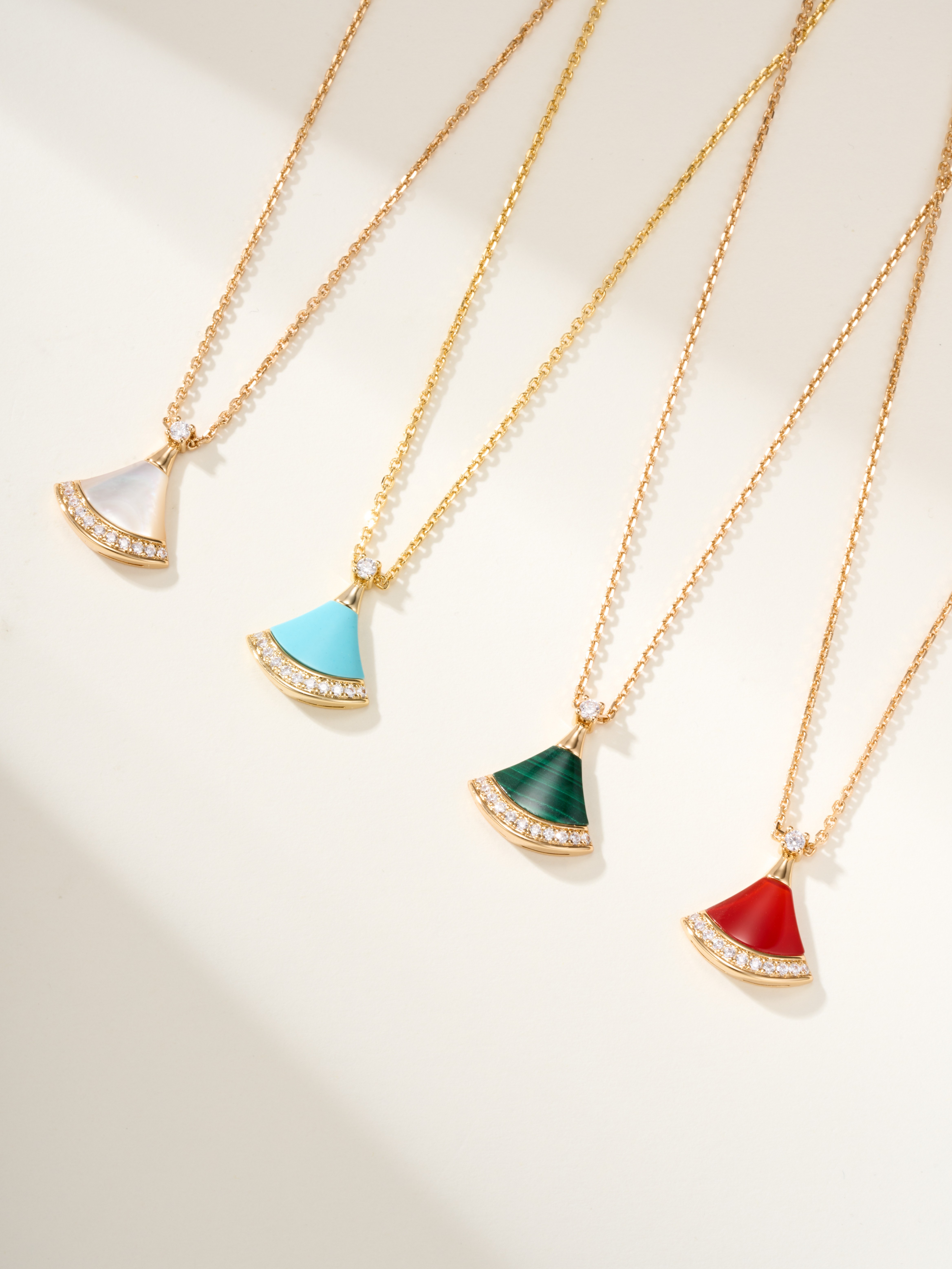 BV Small Diamond Fan Necklace