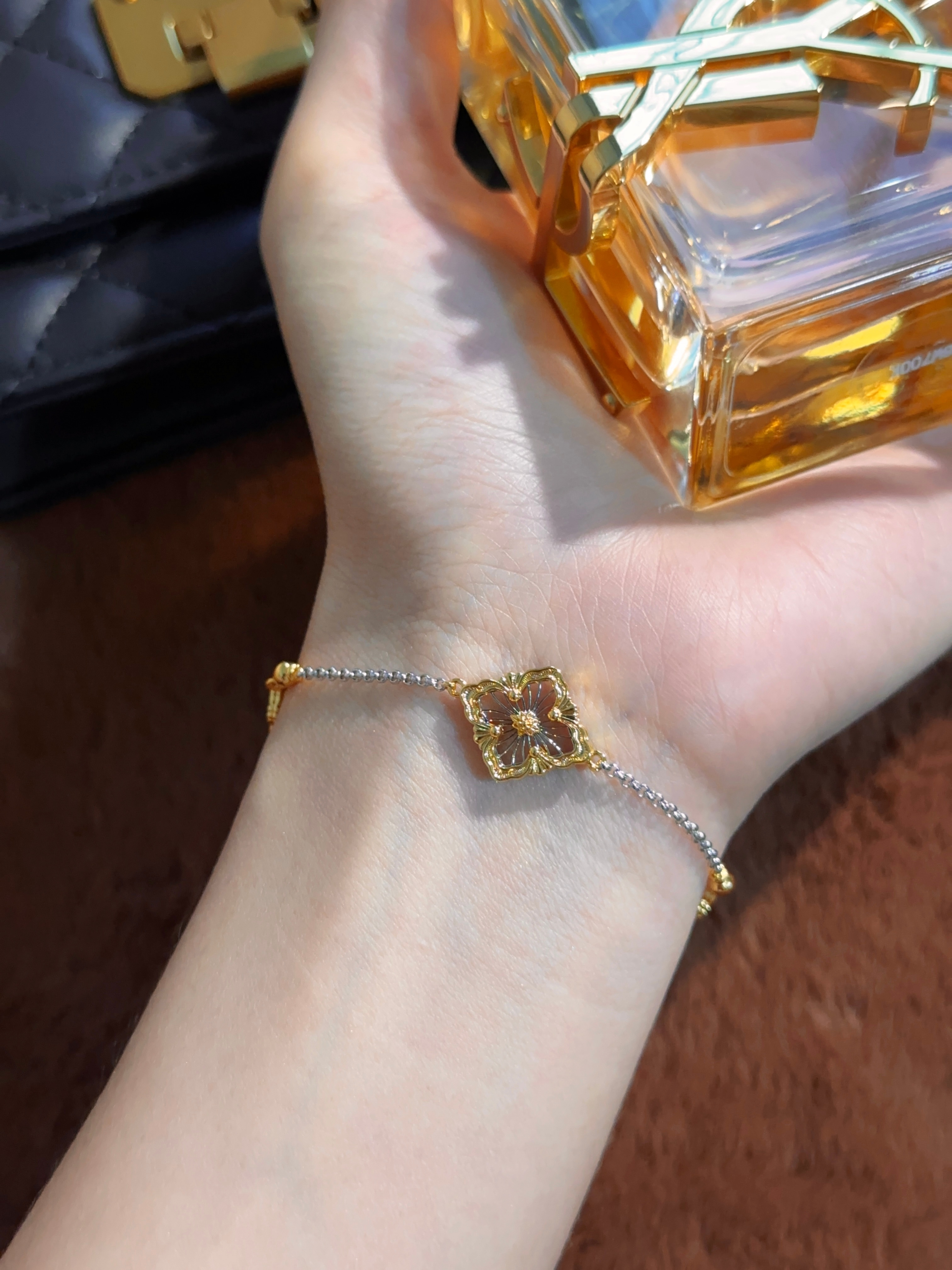 BU Radiant Network Opera Tulle Platinum Colored Bracelet (Small)