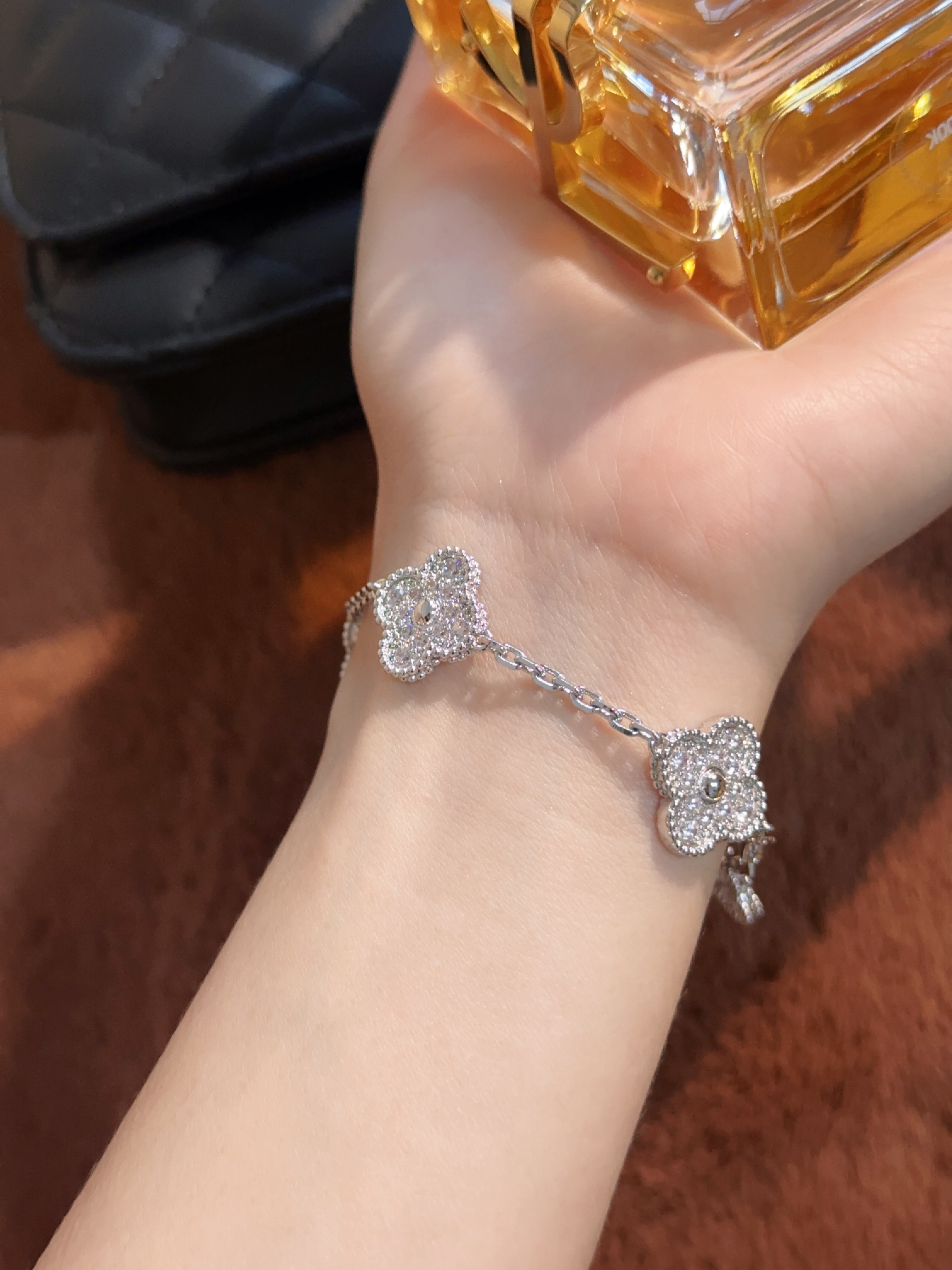 Five Flower Full Diamond Bracelet