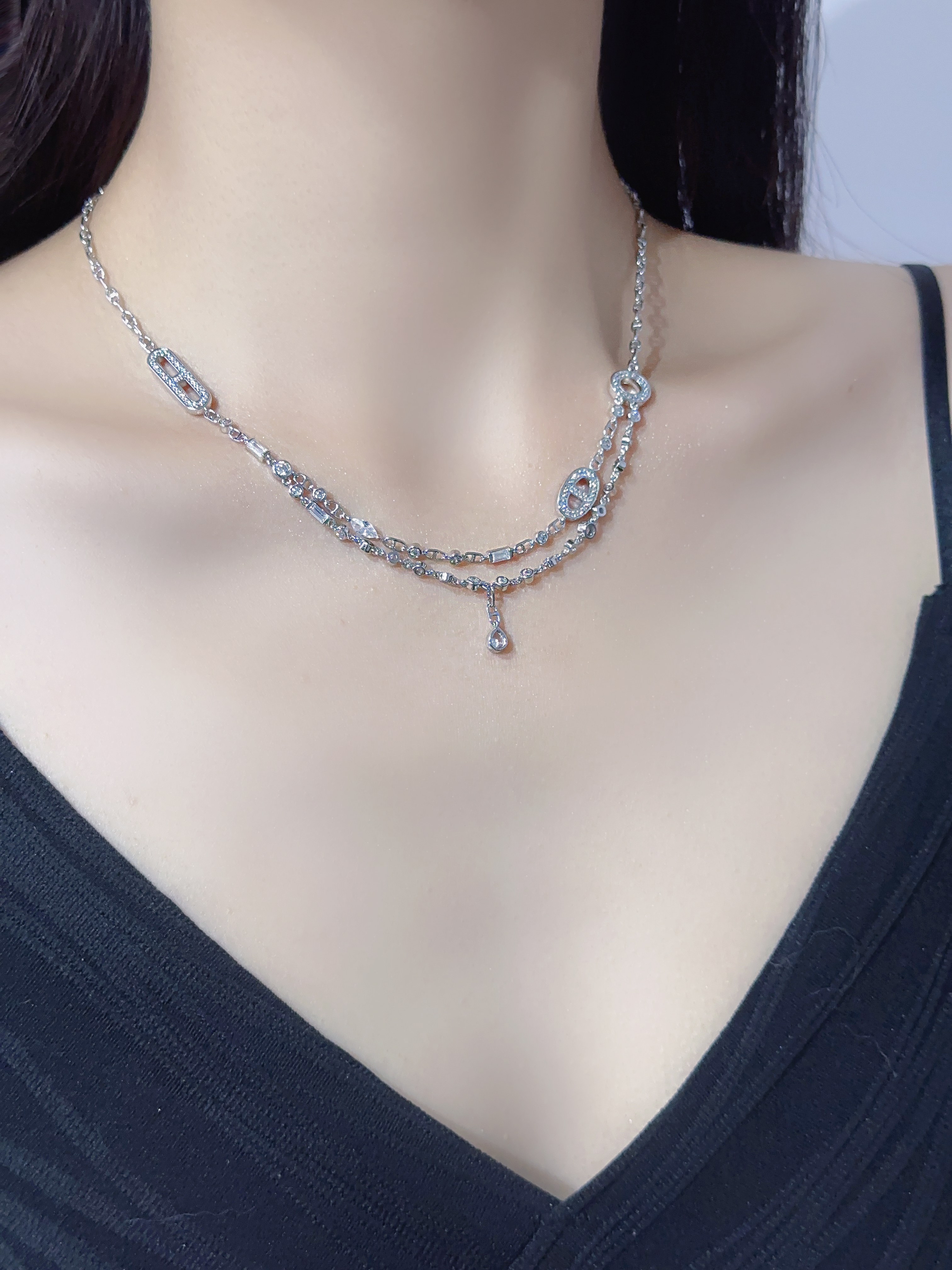 H Home Chaine d'Ancre Chaos Fancy Double Layer Chain