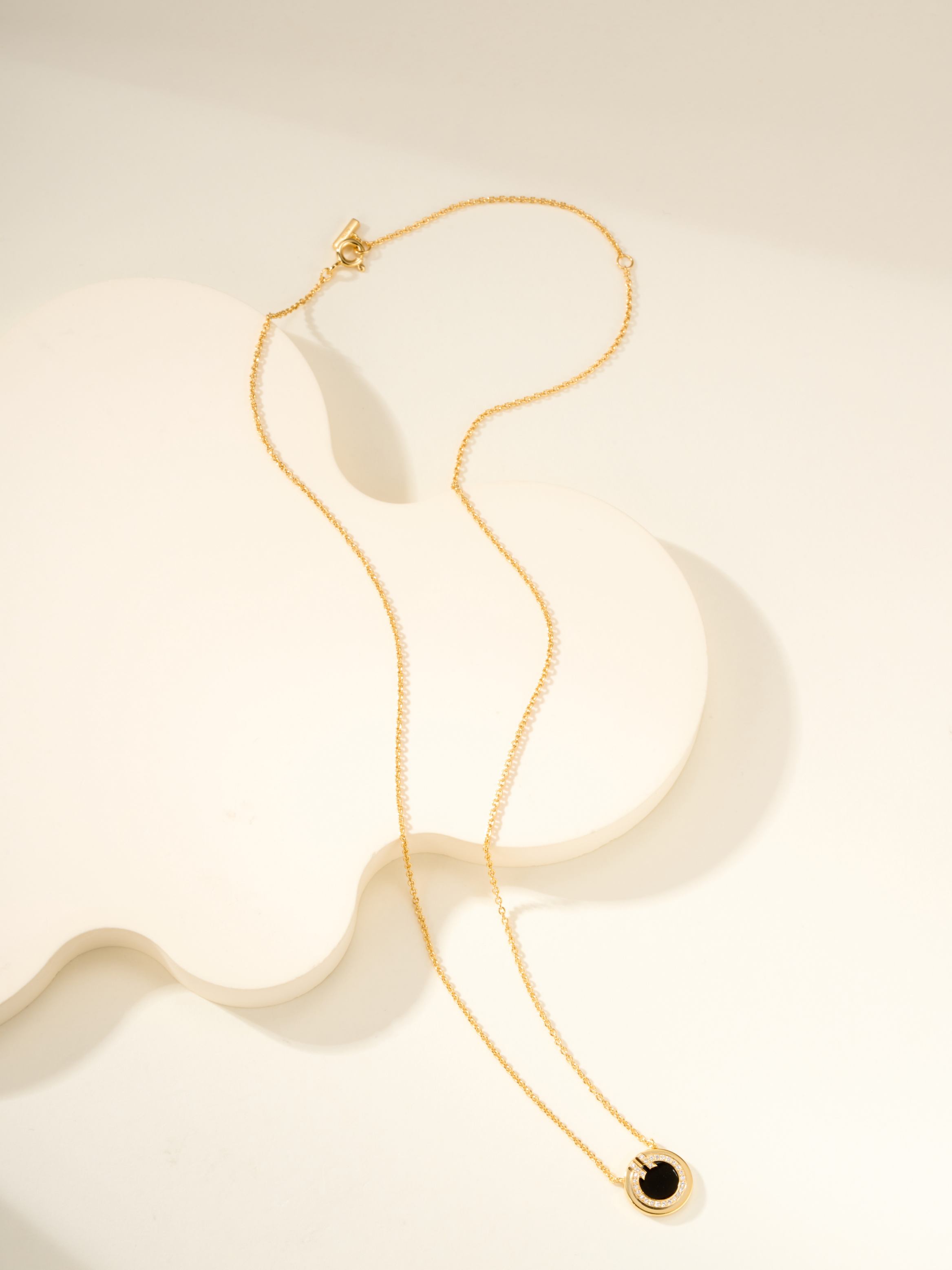 T-disk natural stone small necklace (CNC hand inlaid with diamonds)