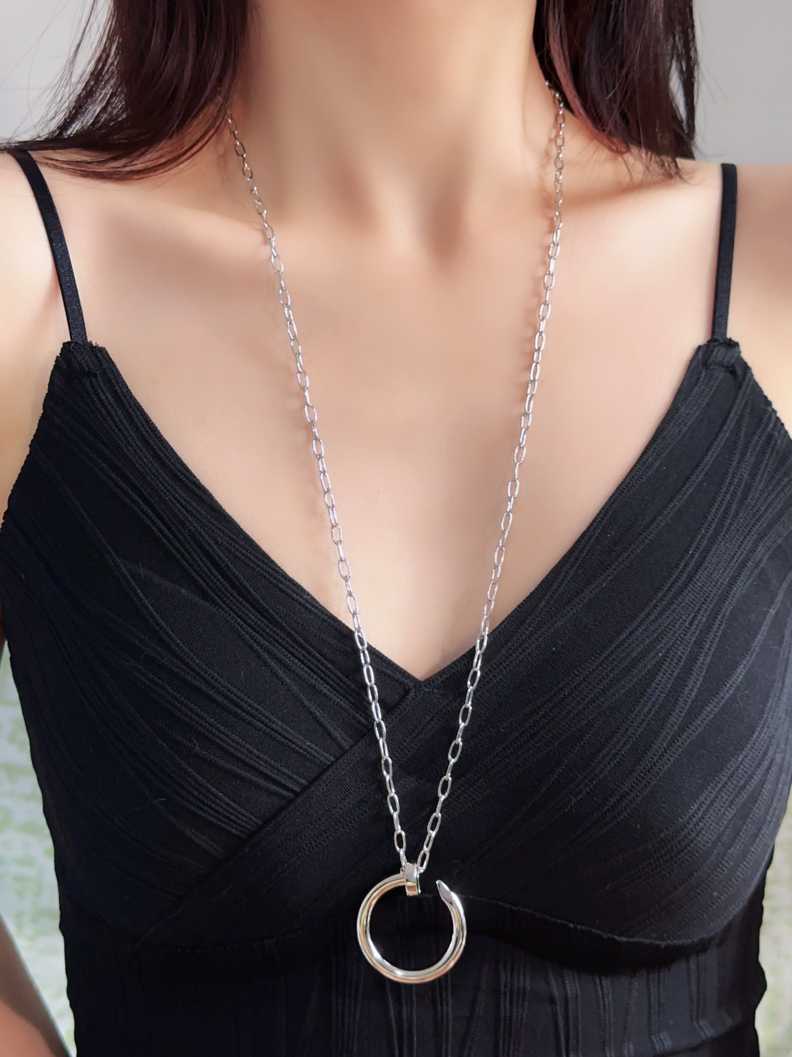 Extra large nail necklace (chain length 70cm)