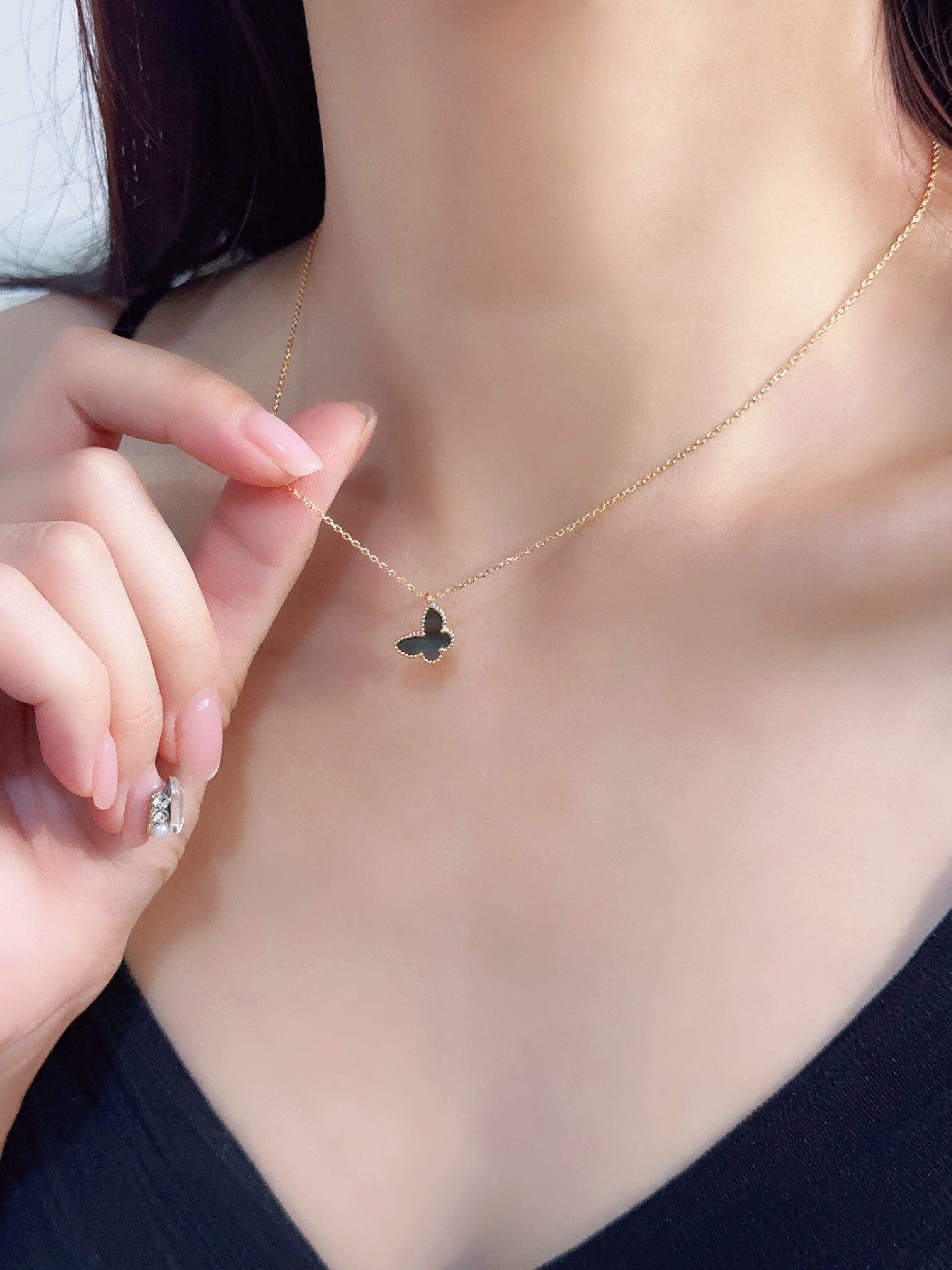 Mini Grey Beimu Butterfly Necklace