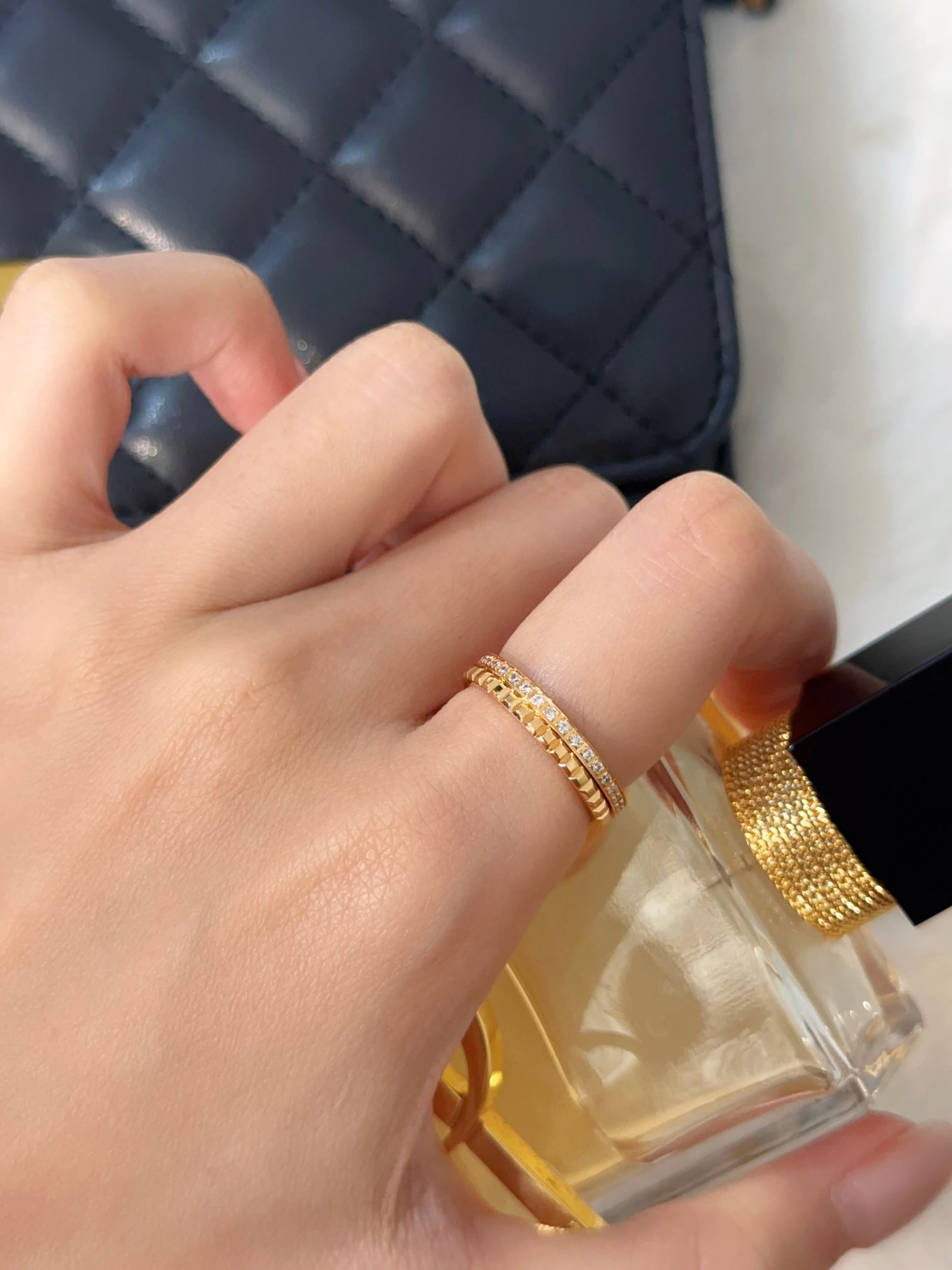 BOUCHERN Narrow Quatre Diamond Set Ring