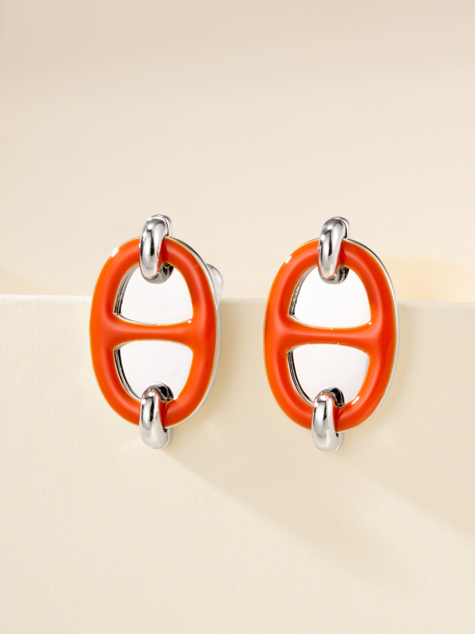 H Maison Maillon Pig Nose Enamel Earrings