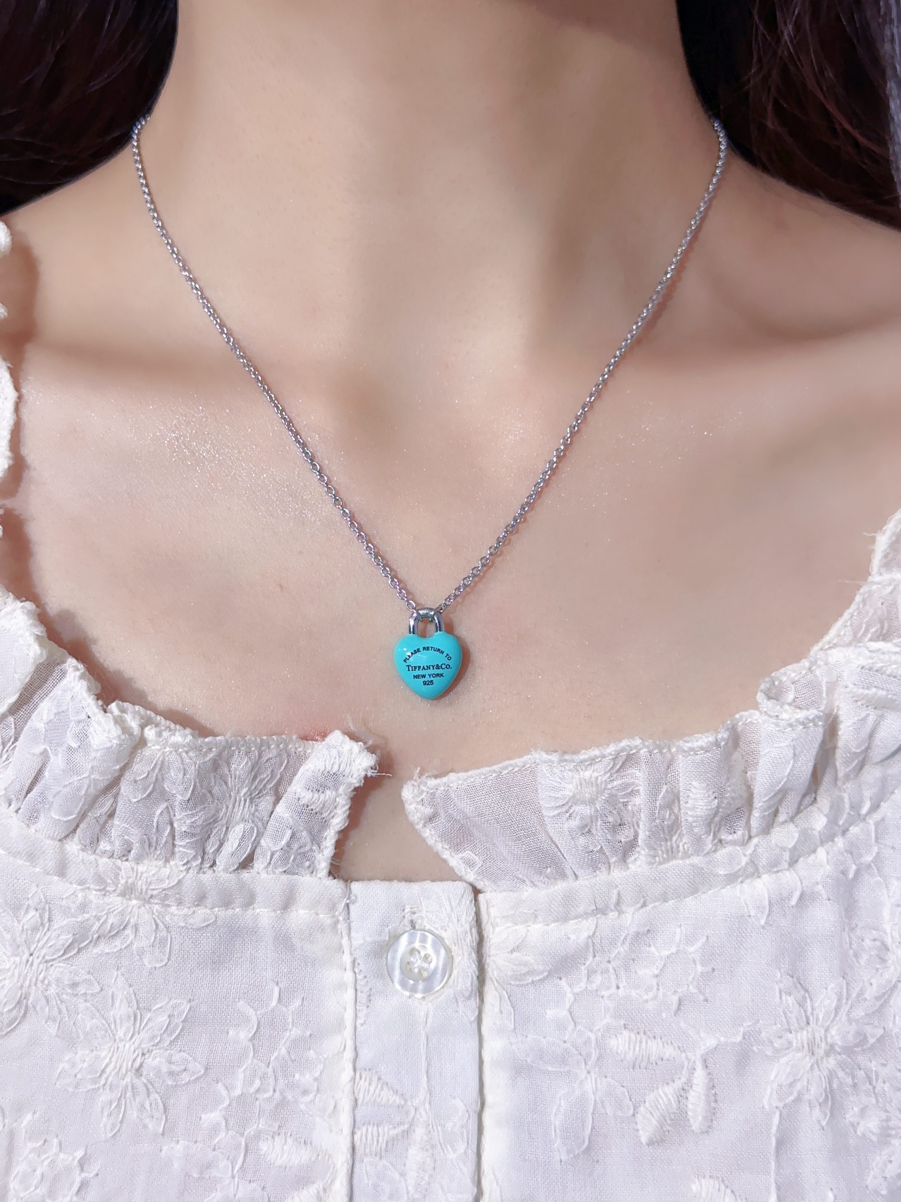 Tiffany Blue Love Lock Necklace