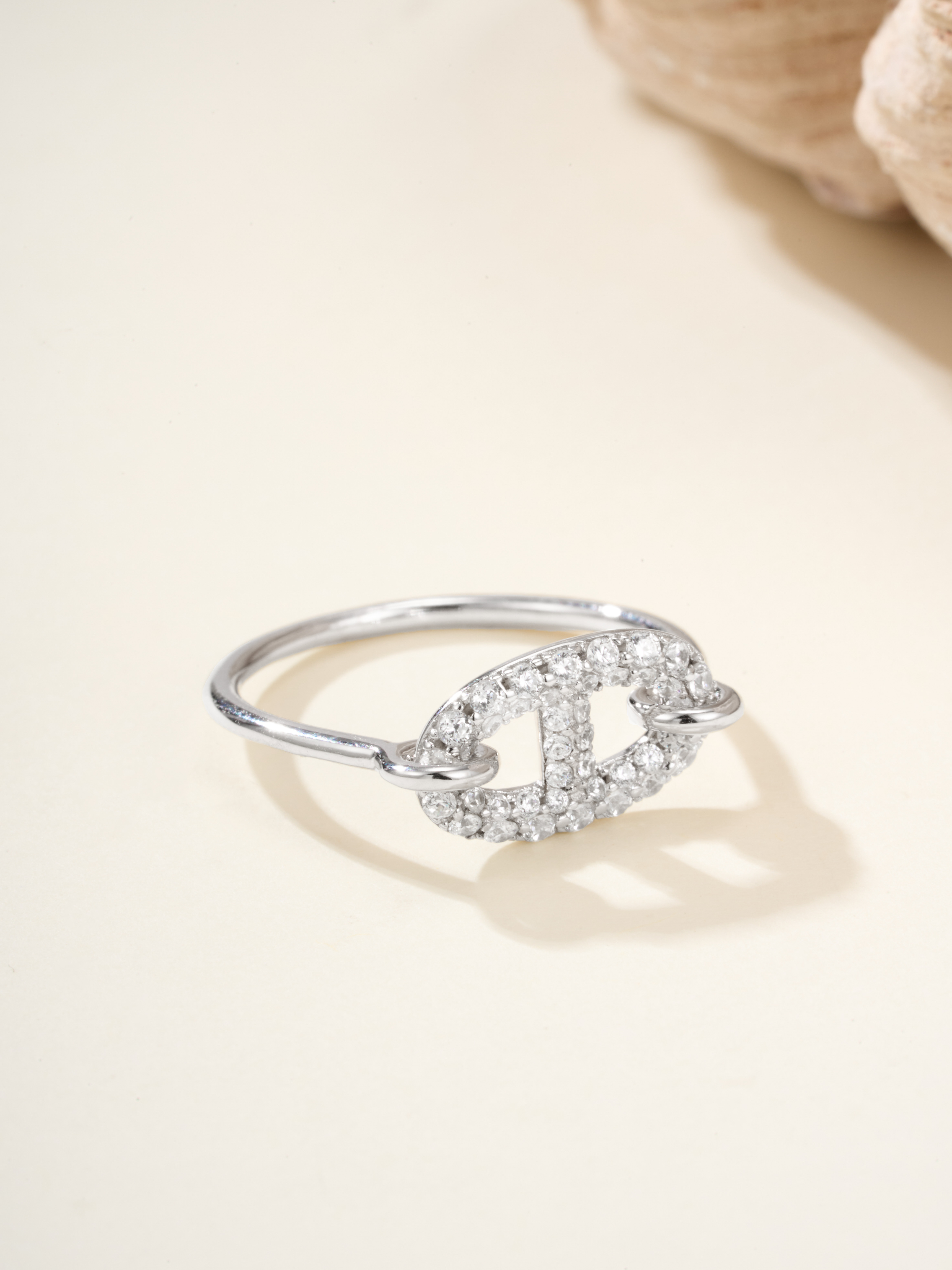 Hermes Full Diamond Pig Nose Ring (Color White)