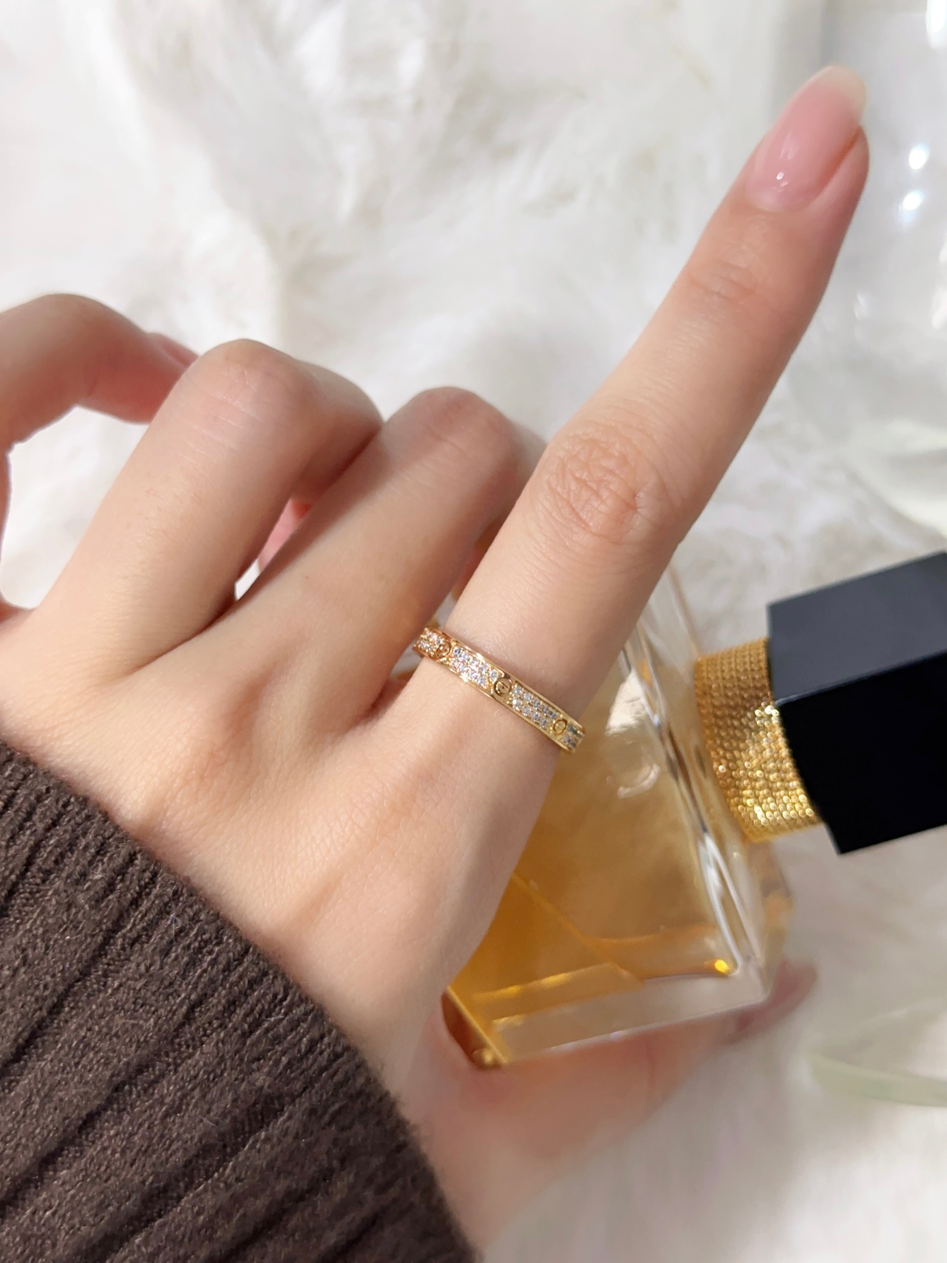 Ultra narrow Love Starry Sky Ring 3mm