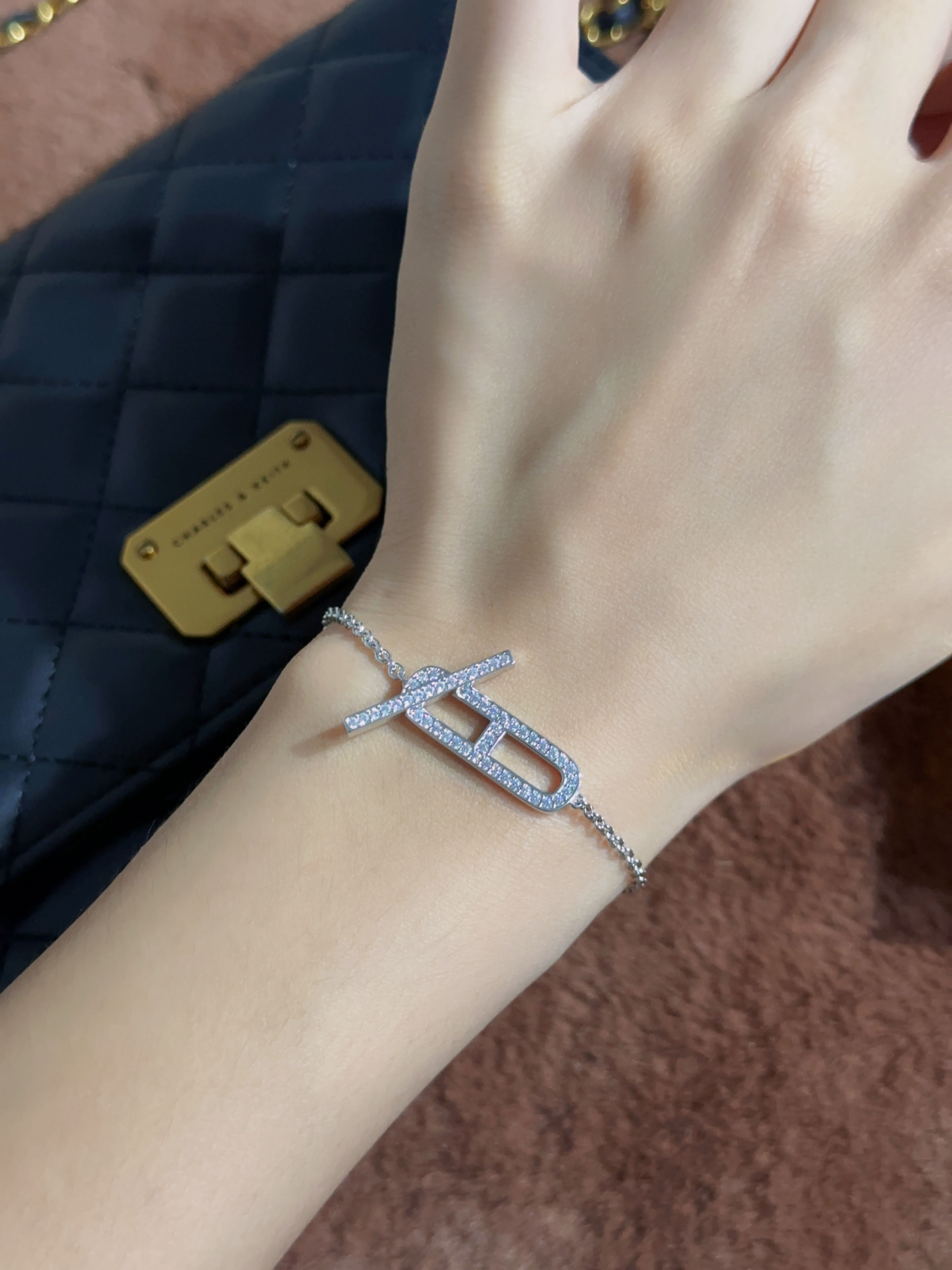 H Pig Nose Diamond Bracelet