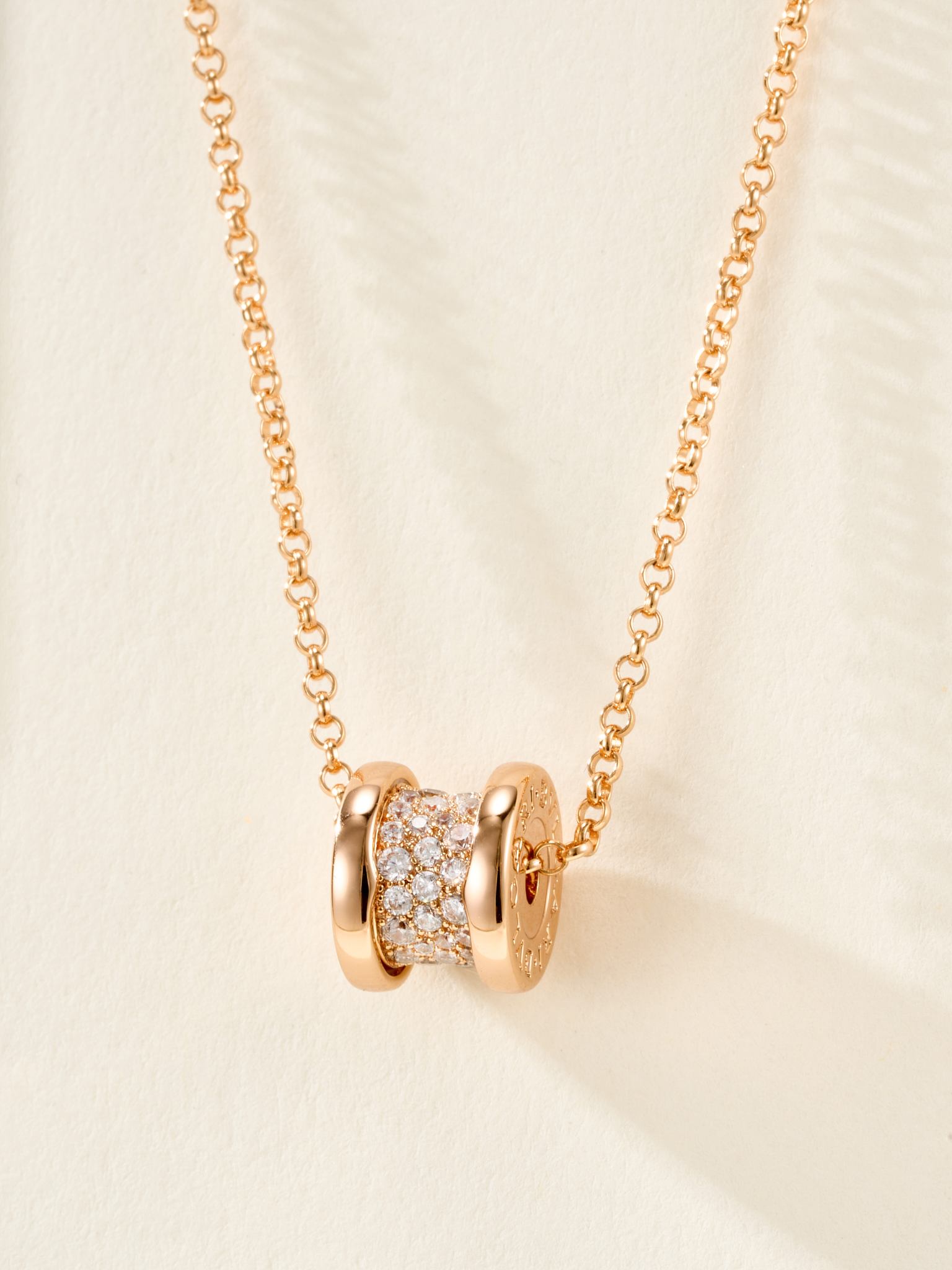 Small waist dense diamond studded necklace (925 sterling silver chain)