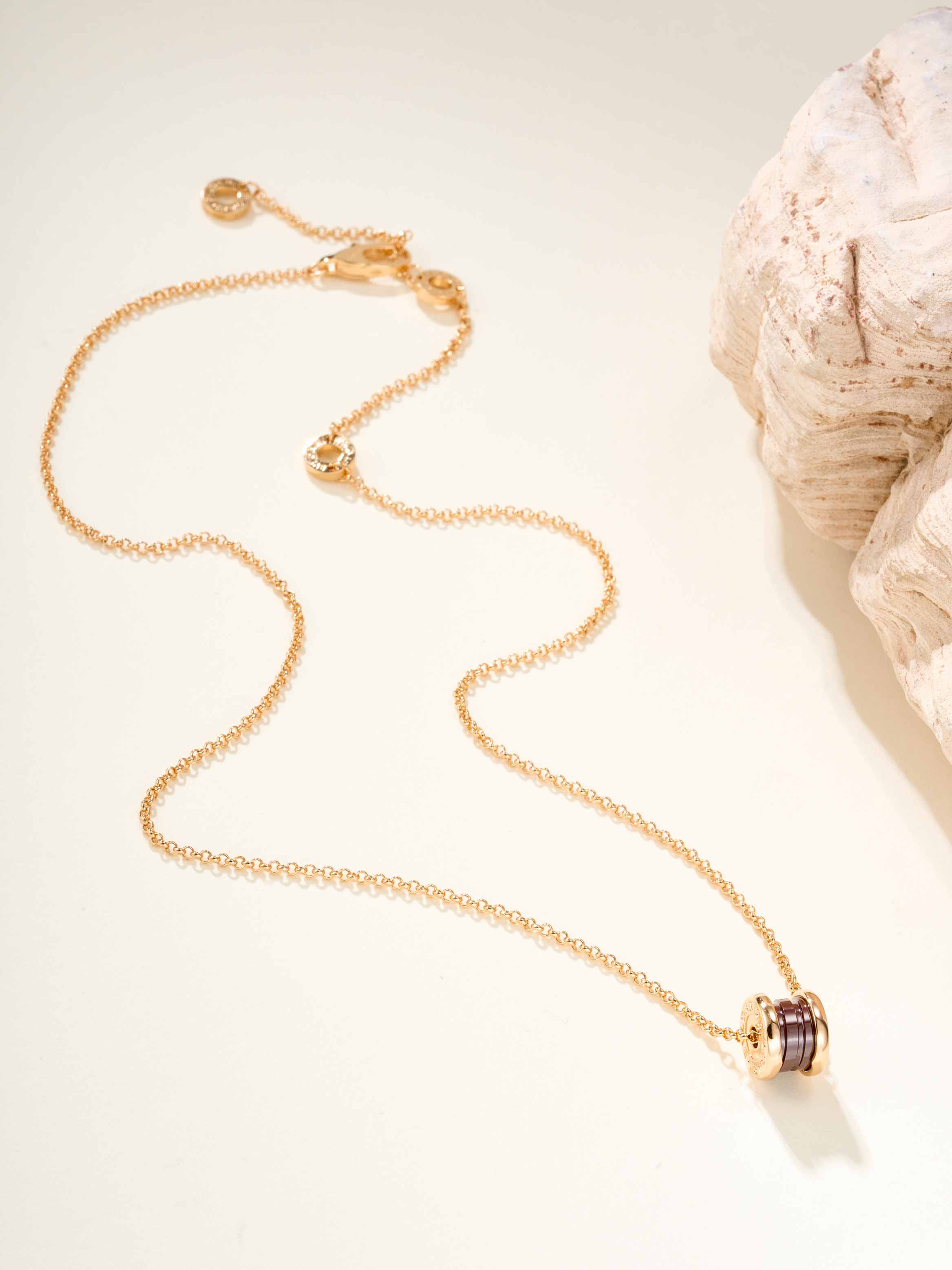 Small coffee ceramic necklace