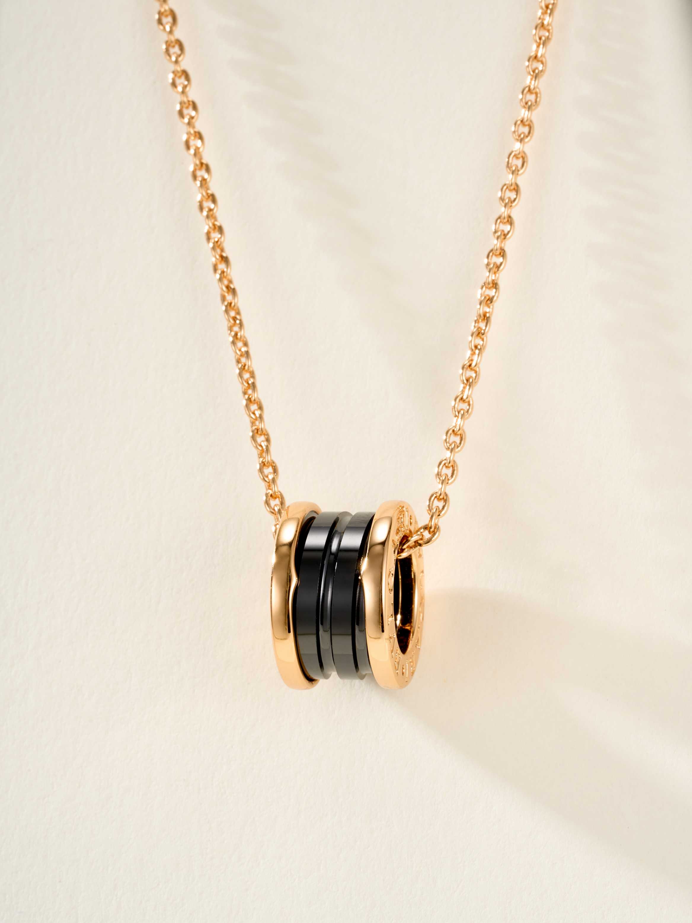 Classic black and white ceramic necklace