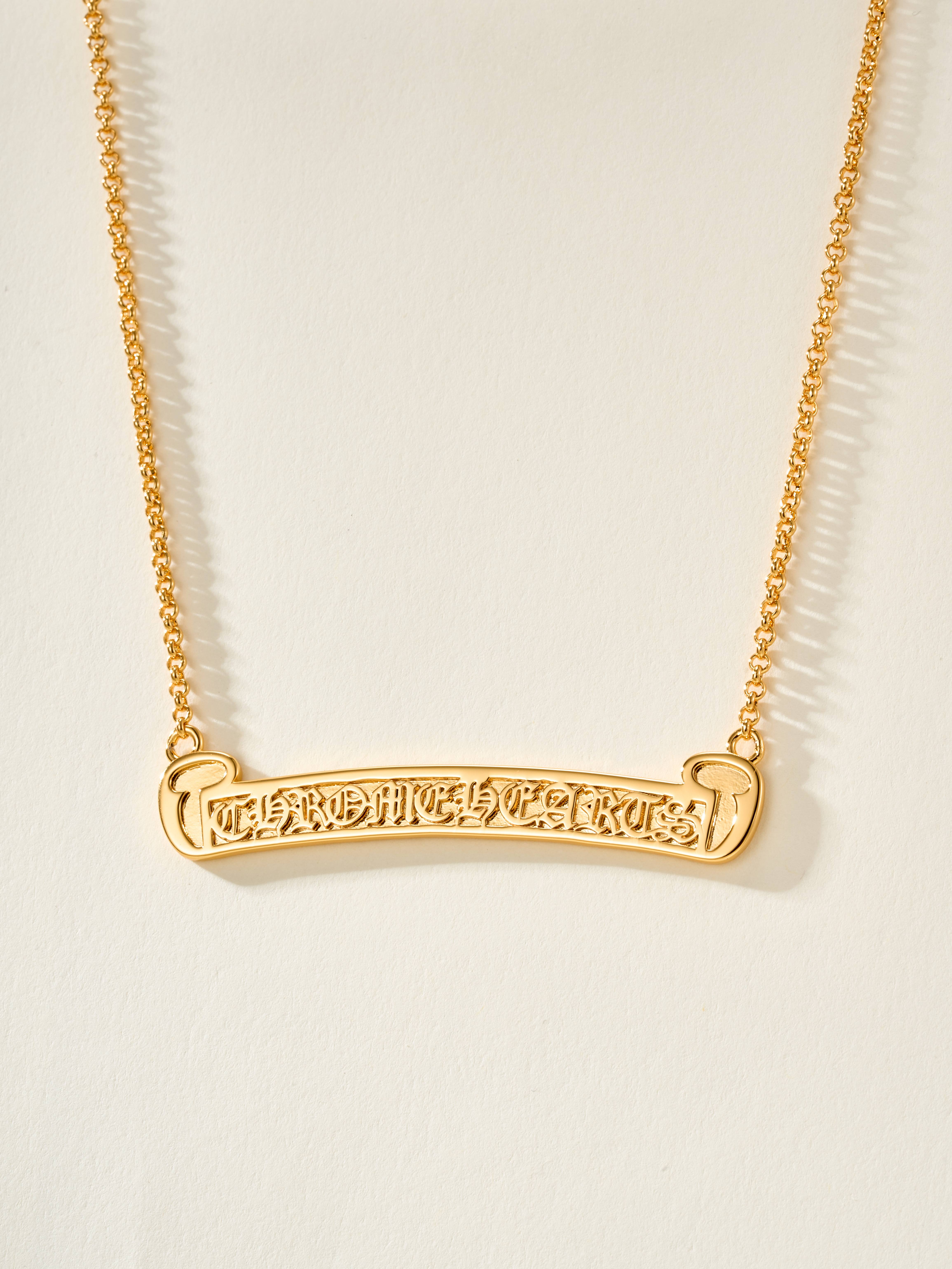 Chrome Hearts 22k Gold Scroll Necklace