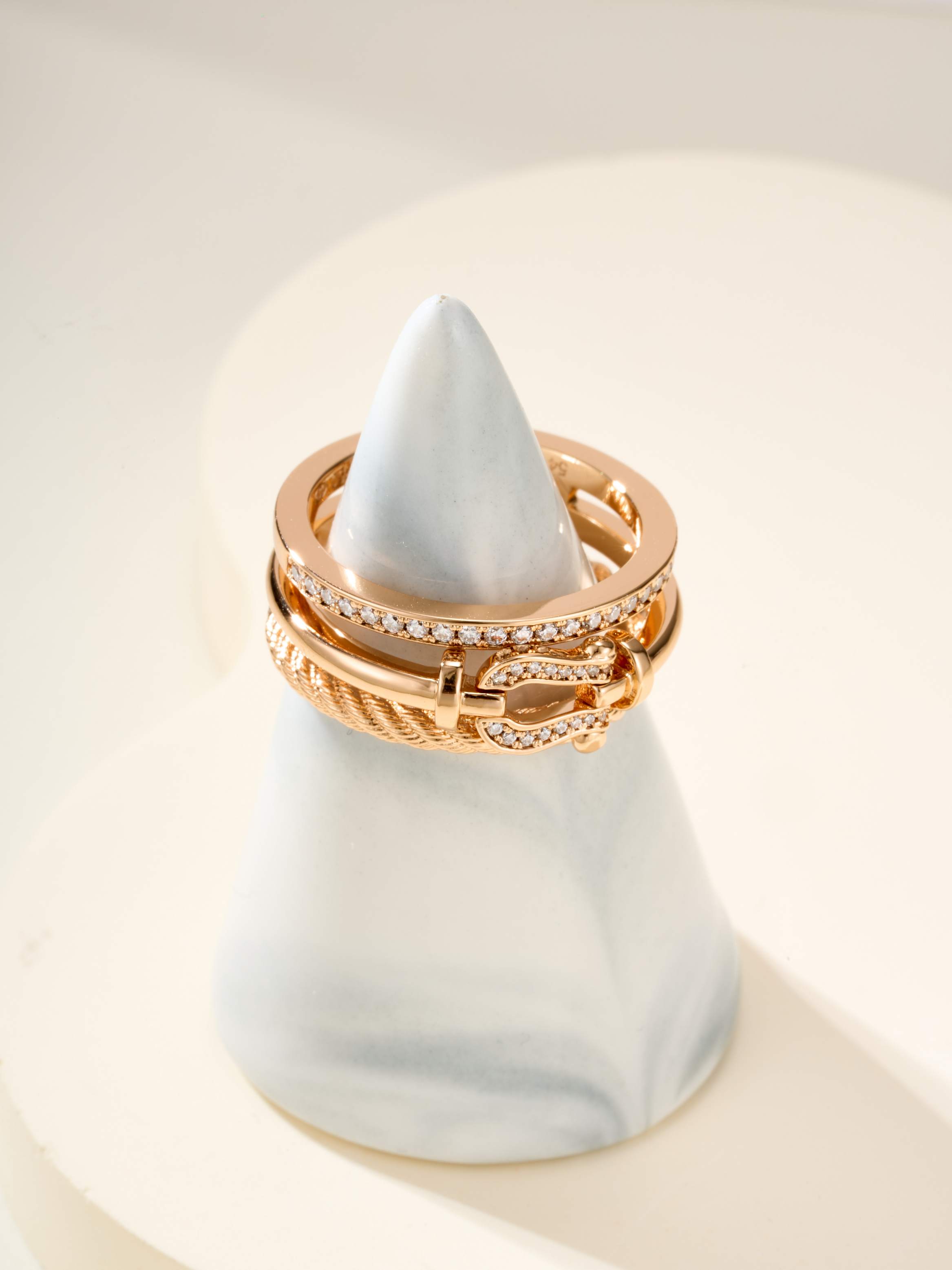 Force10 Rise Horseshoe Buckle Bracelet with Diamond Set Ring