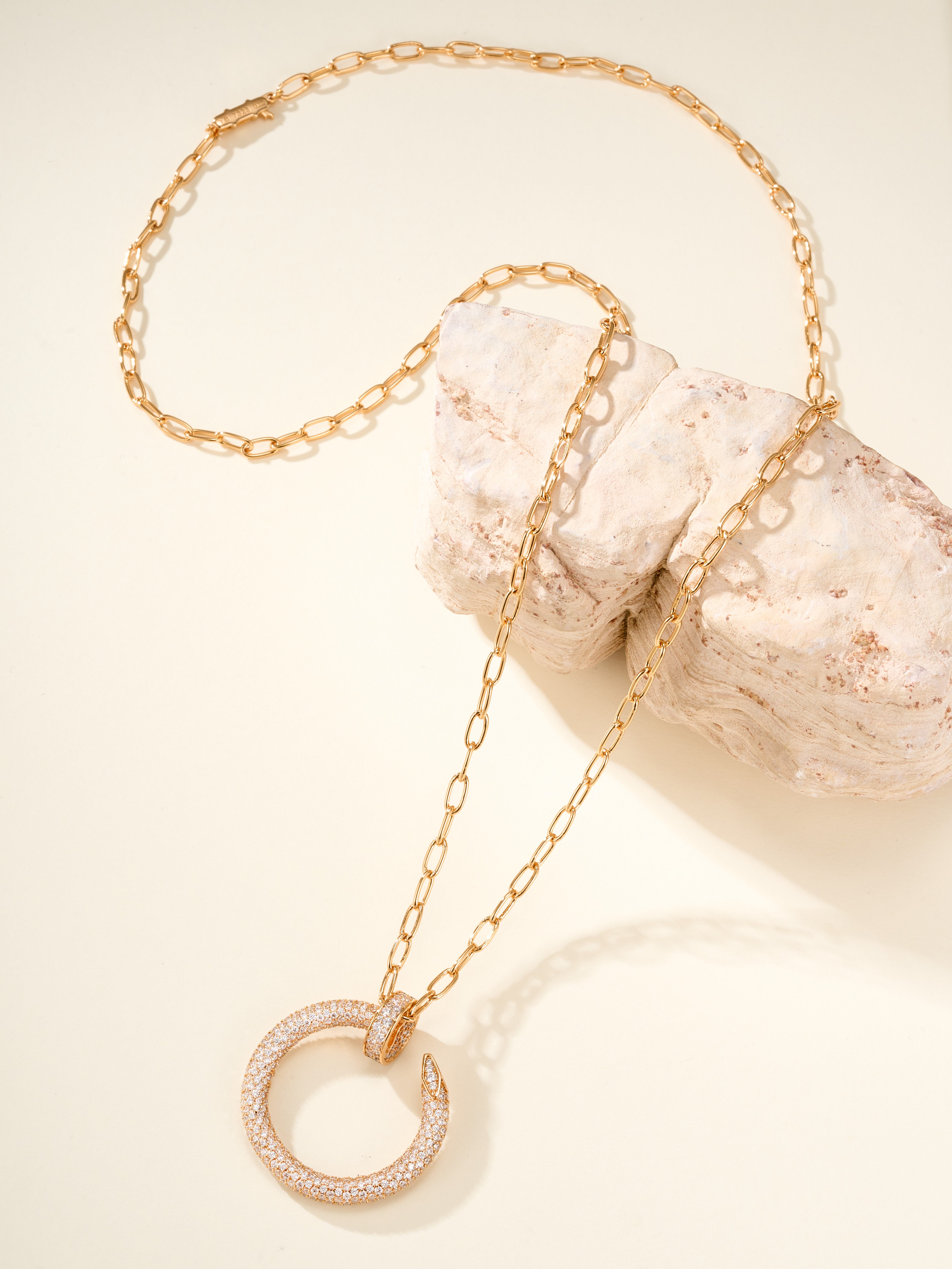 Extra Large Full Diamond Nail Necklace